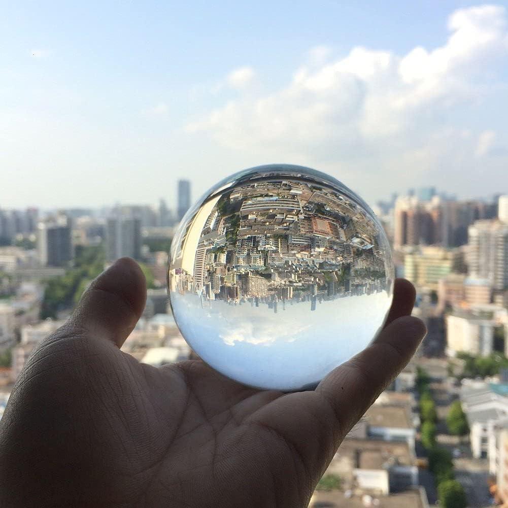 Esfera de Cristal Claro 40mm Hilitand con Soporte de Madera