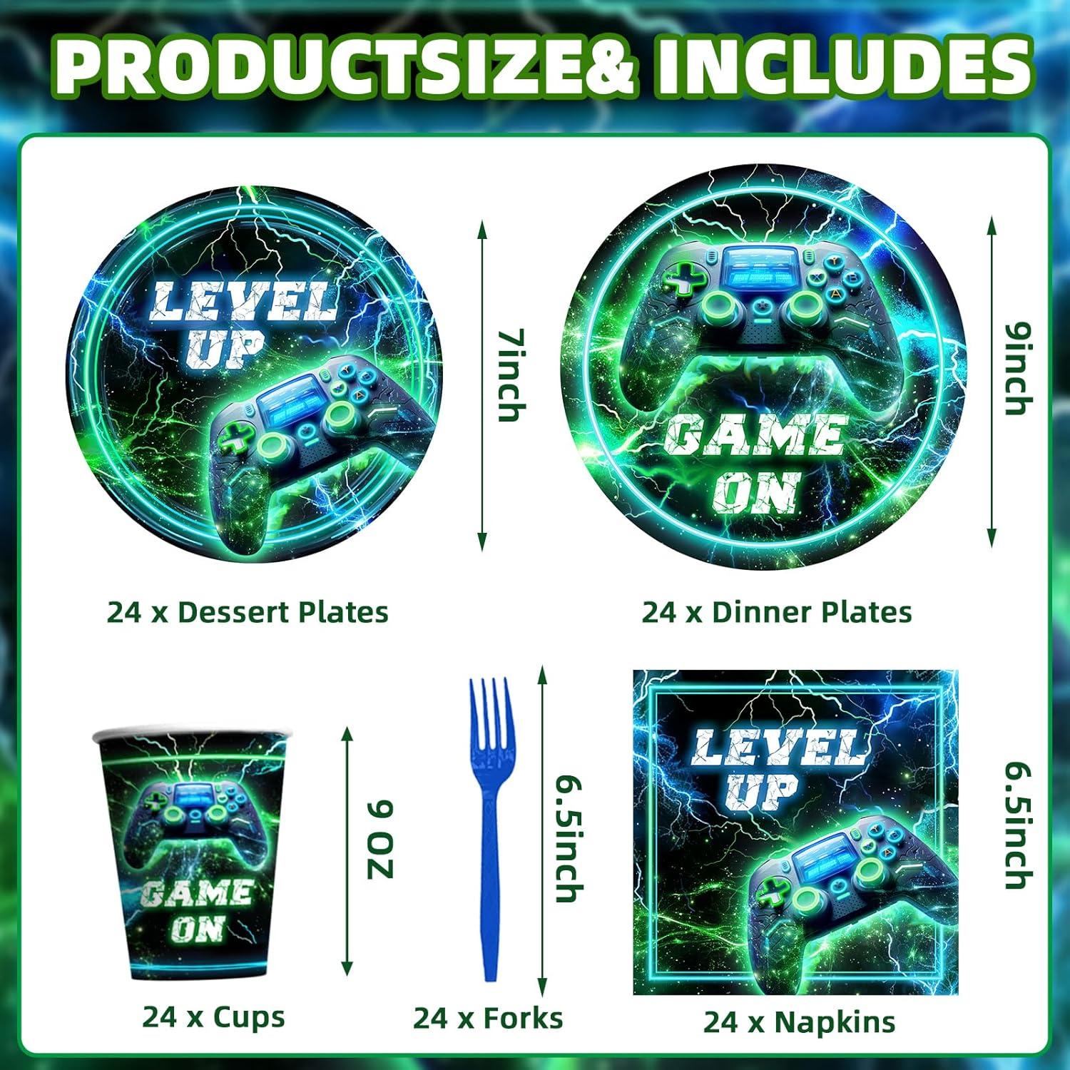 Juego de Fiesta de Cumpleaños Videojuegos JOYHAPISTAR para 24