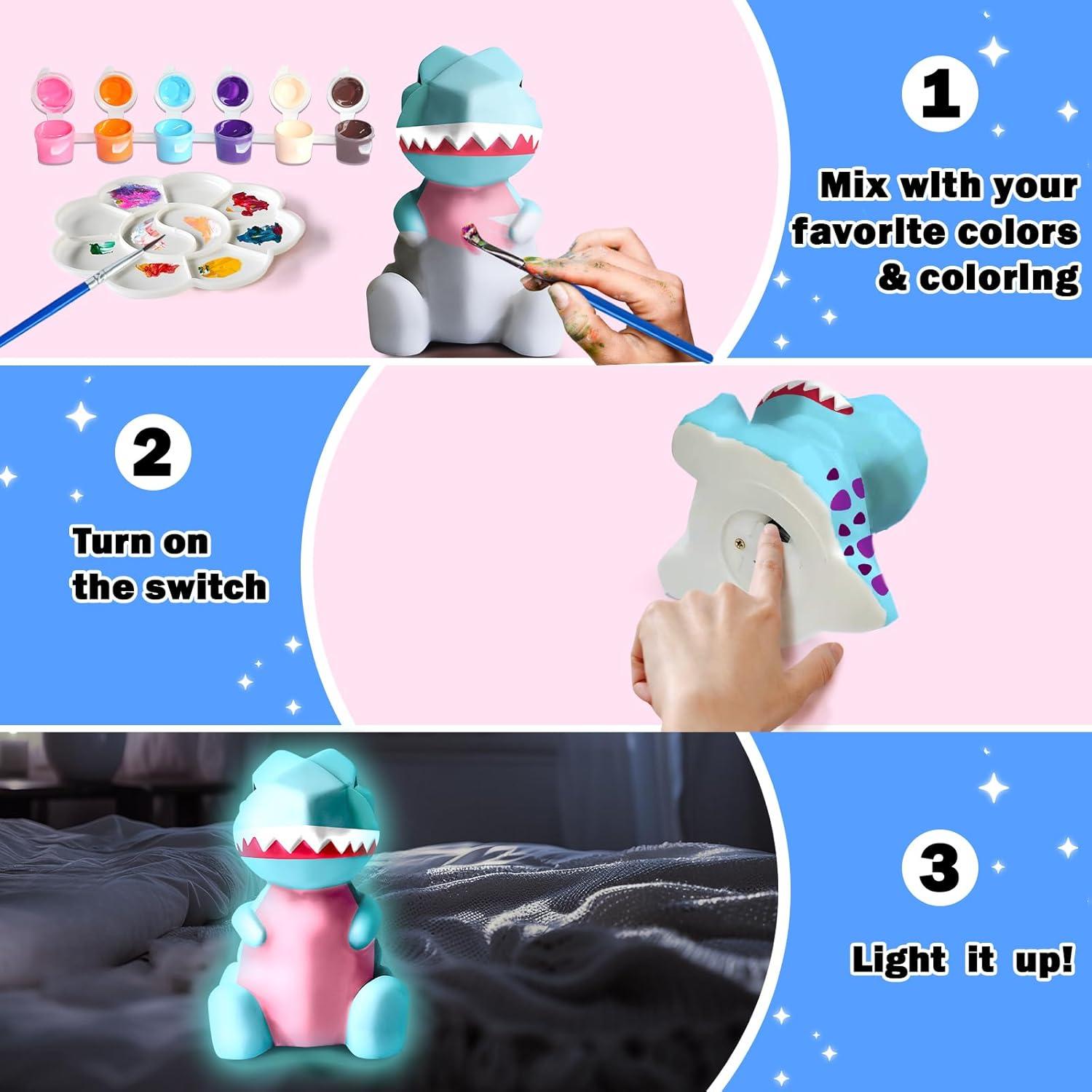 Kit de Lámpara de Dinosaurio FUNZBO para Pintar - 7.6cm