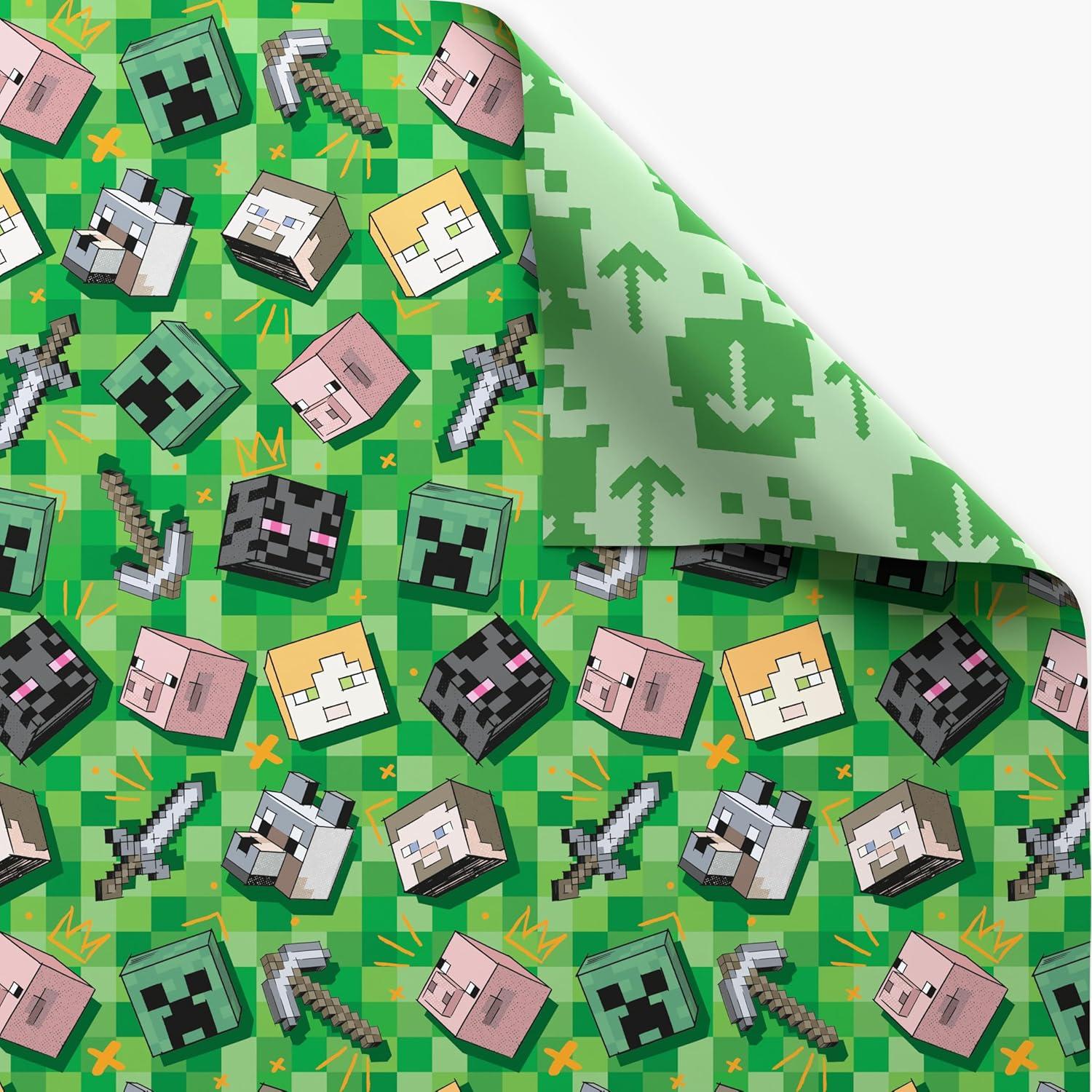Papel de regalo reversible Minecraft American Greetings 3.72 m²