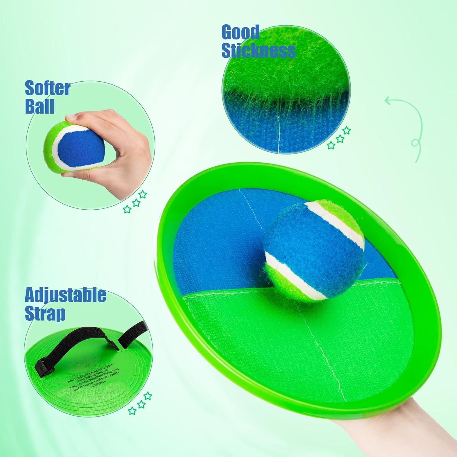 Juego de Lanzar y Atrapar PlayZap - Set de 4 Palas y Pelotas