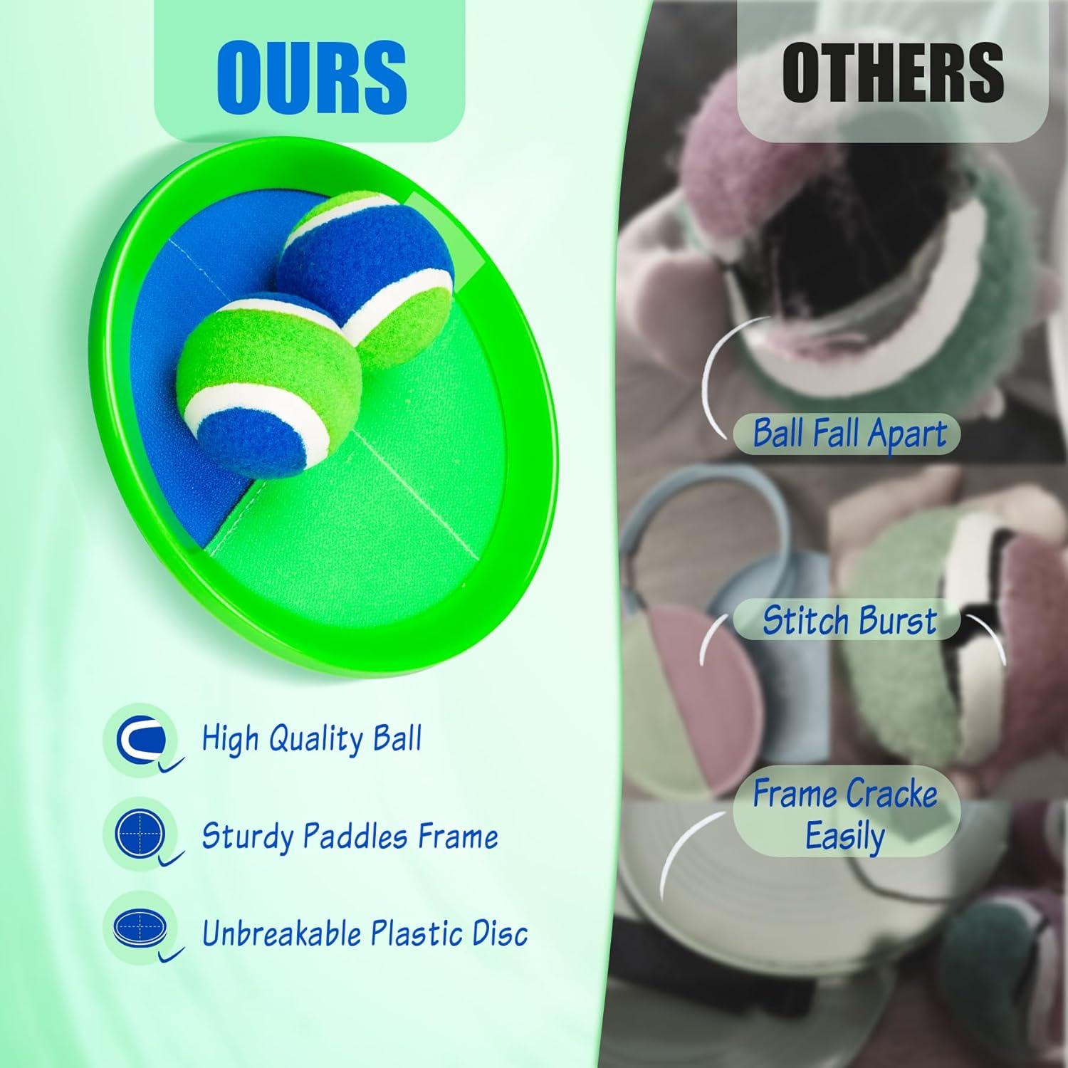 Juego de Lanzar y Atrapar PlayZap - Set de 4 Palas y Pelotas