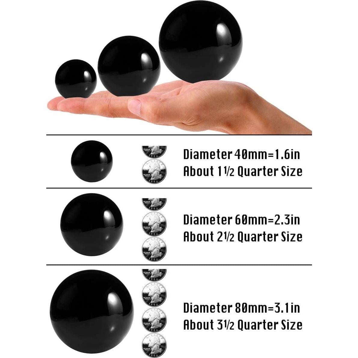 Bola de Cristal de Obsidiana HOMELEX 80mm con Soporte