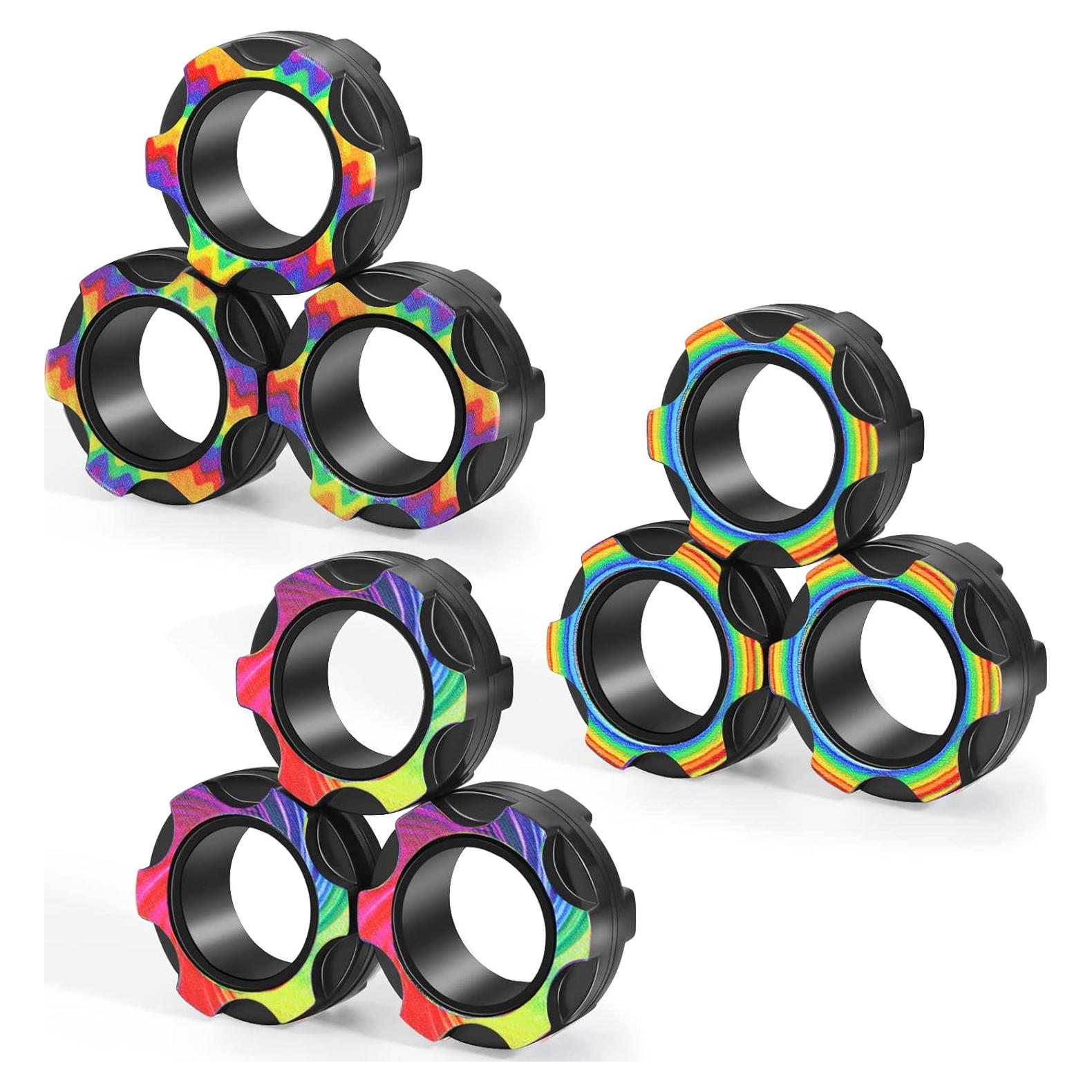 Anillos Magnéticos Antiestrés Buluwans 9 Piezas Coloridos