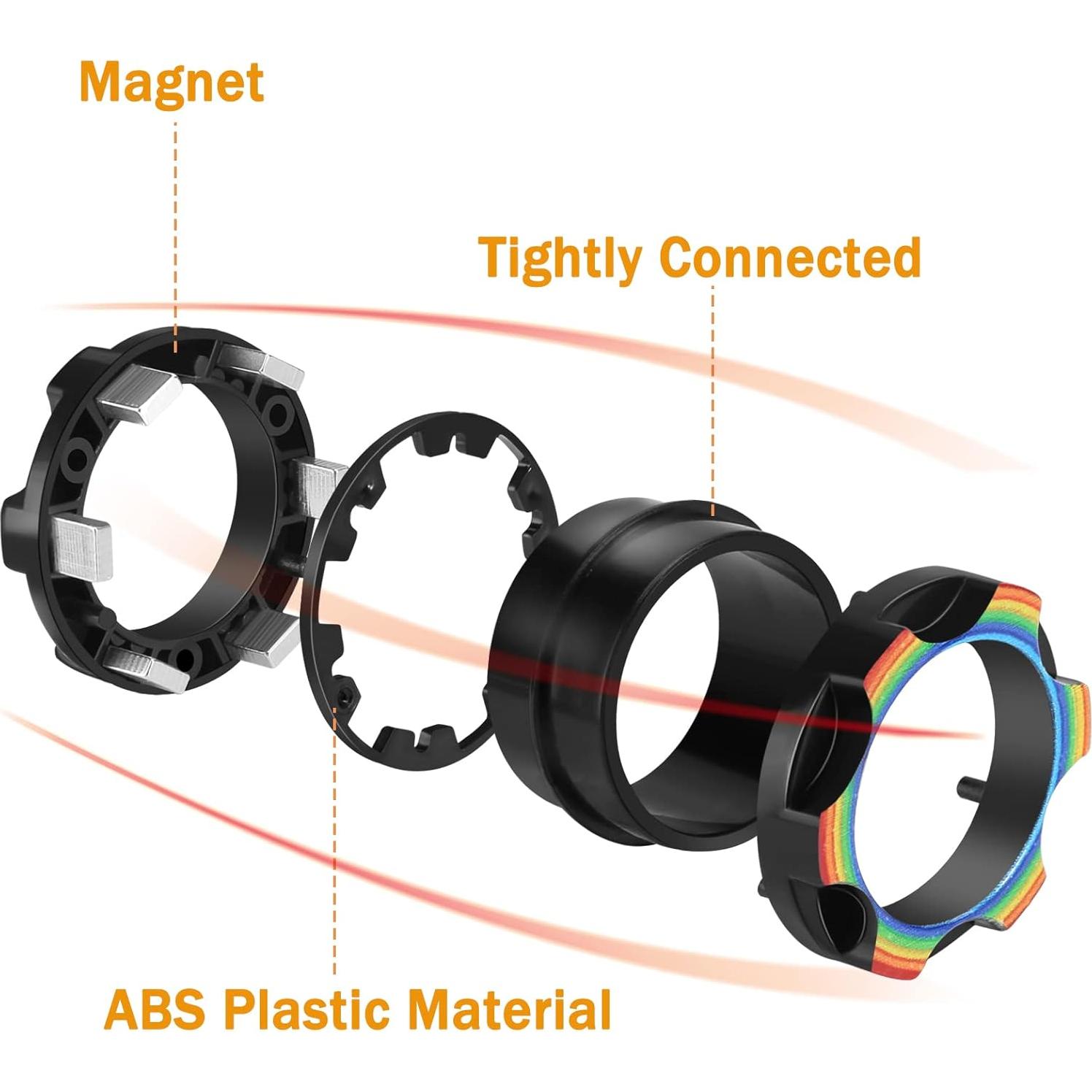 Anillos Magnéticos Antiestrés Buluwans 9 Piezas Coloridos