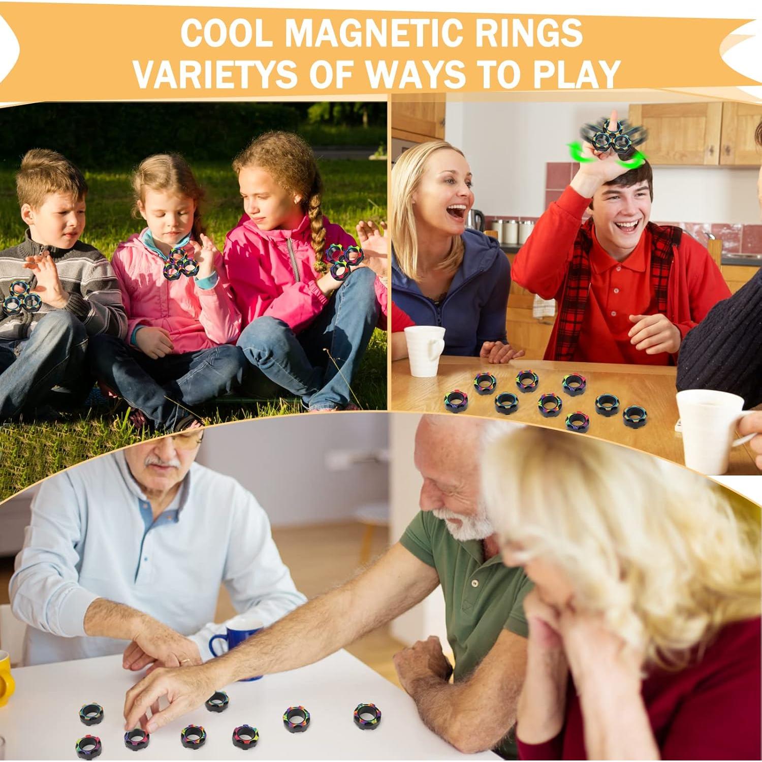 Anillos Magnéticos Antiestrés Buluwans 9 Piezas Coloridos