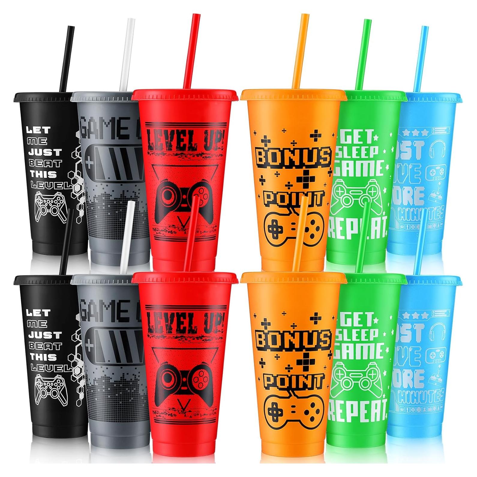 Vasos de Plástico Reutilizables Mifoci para Fiesta Gamer 12 Pcs