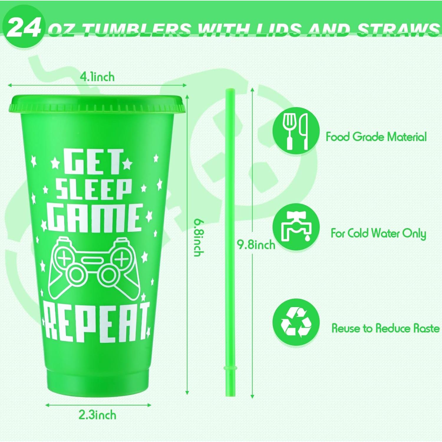 Vasos de Plástico Reutilizables Mifoci para Fiesta Gamer 12 Pcs