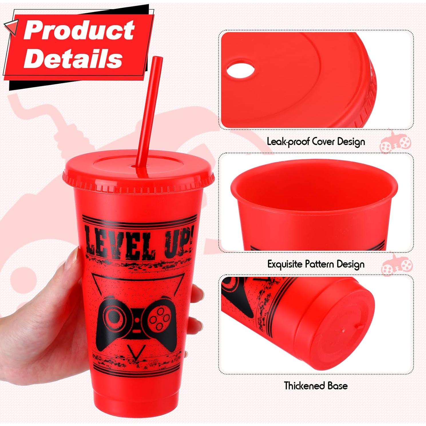 Vasos de Plástico Reutilizables Mifoci para Fiesta Gamer 12 Pcs