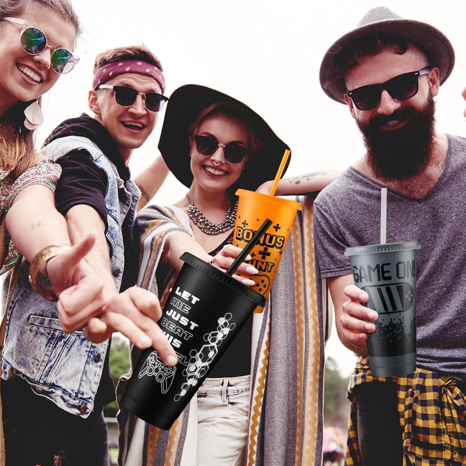 Vasos de Plástico Reutilizables Mifoci para Fiesta Gamer 12 Pcs