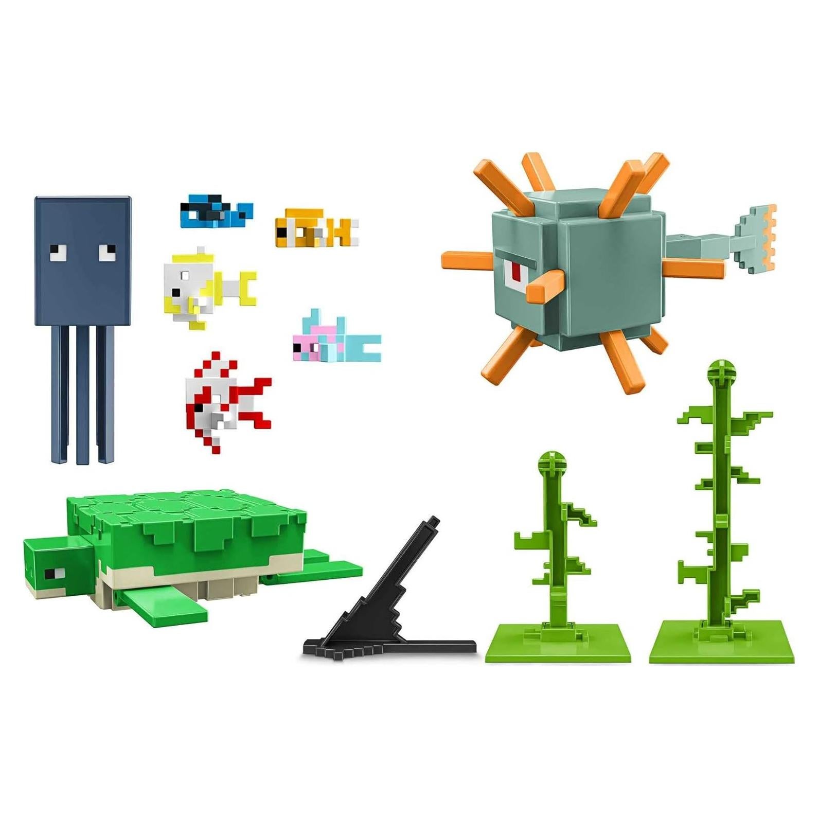 Set de Figuras Acuáticas Minecraft Mattel - 8 Figuras 8.25 cm