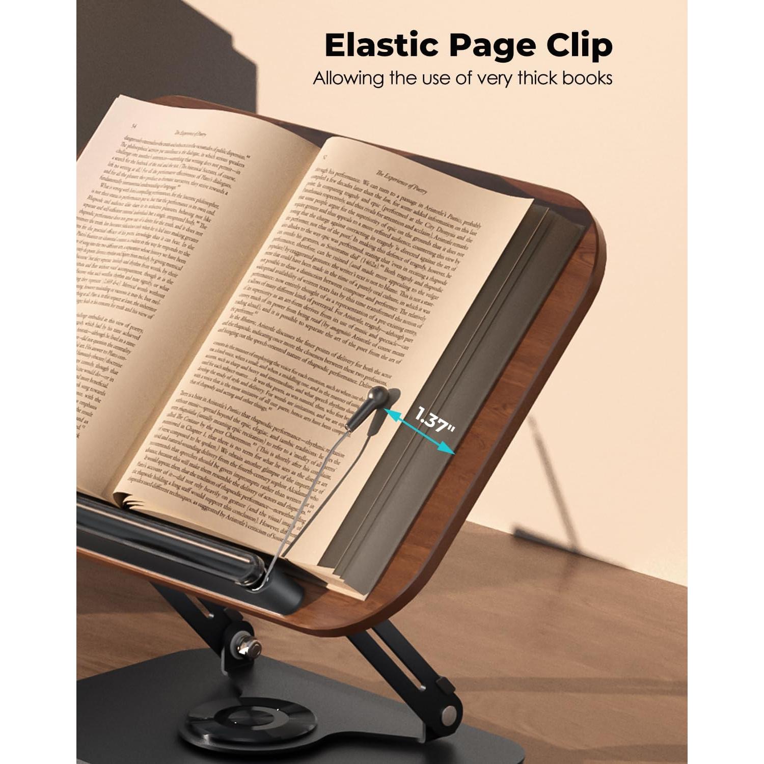 Soporte de Libro Viozon Ajustable 34x24 cm Madera Oscura