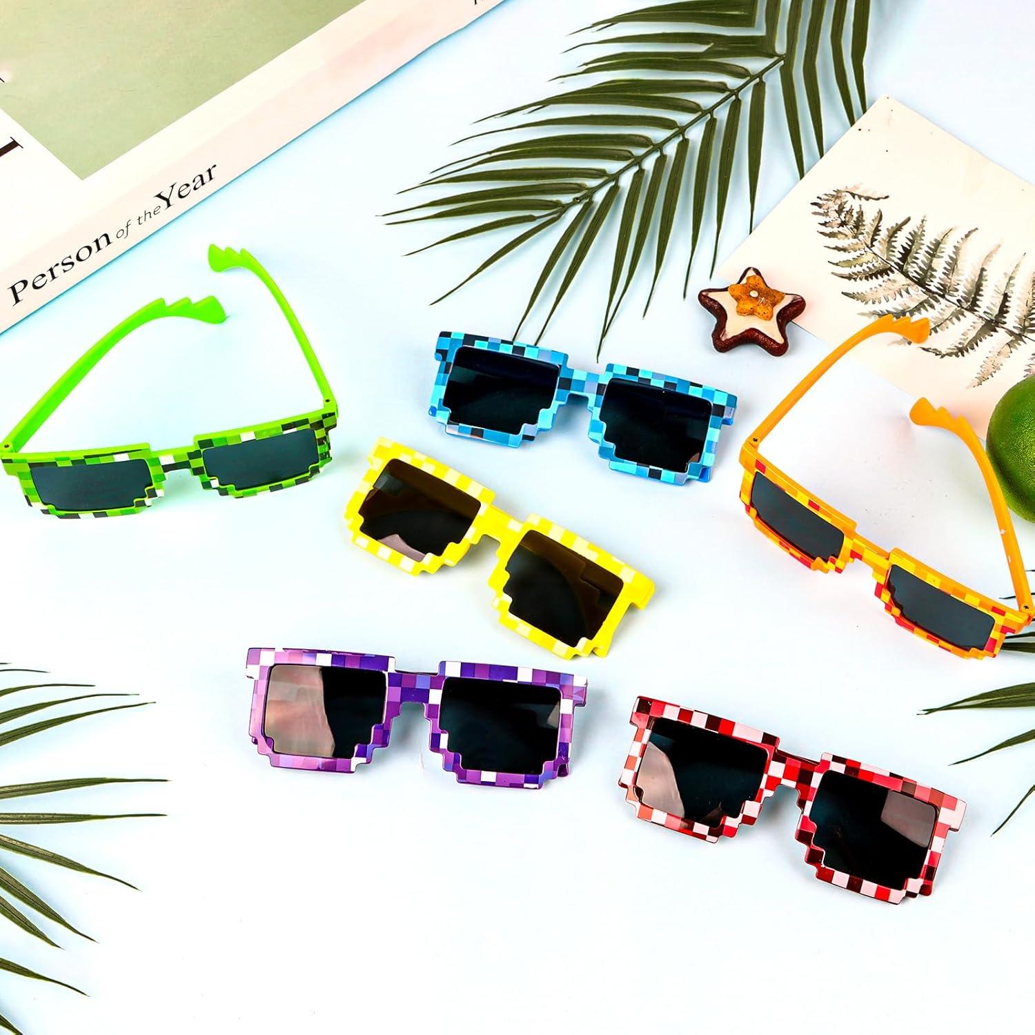 KIMOBER Paquete de 12 Gafas Pixeladas 8 Bits para Fiesta