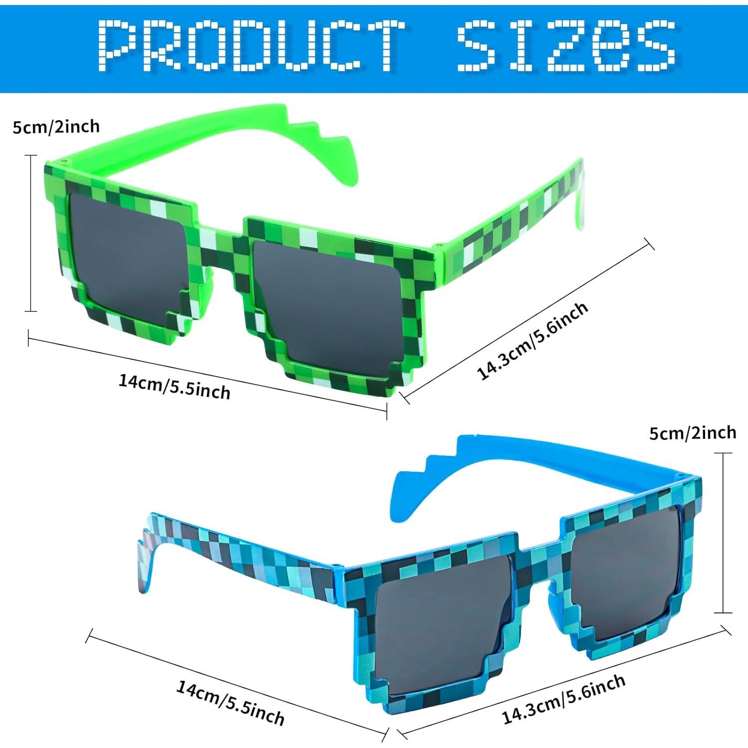 KIMOBER Paquete de 12 Gafas Pixeladas 8 Bits para Fiesta