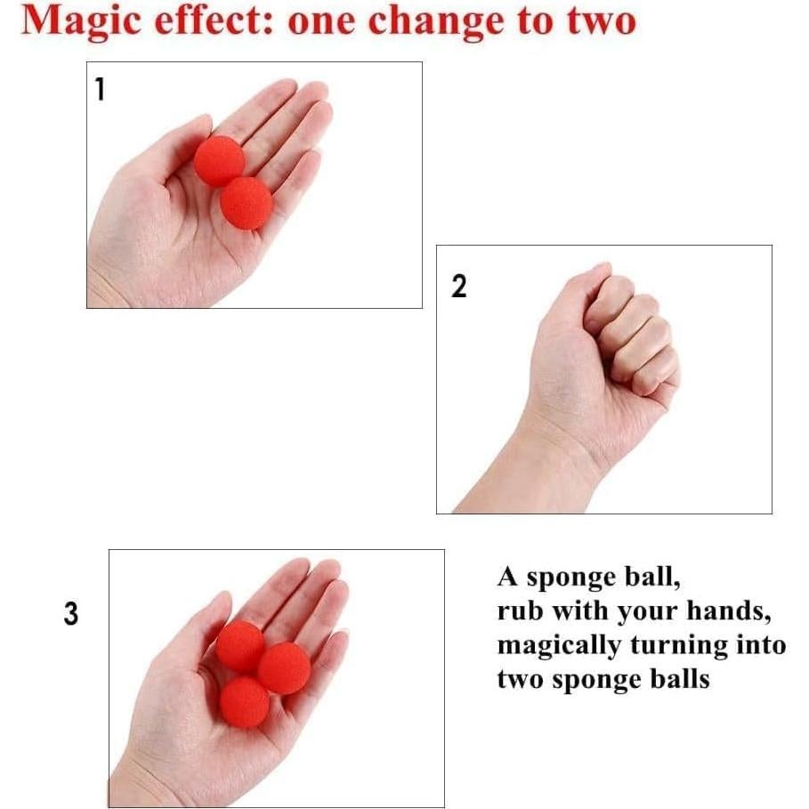 10 Bolas de Esponja Rojas Seadiquiet 3.5cm para Magia