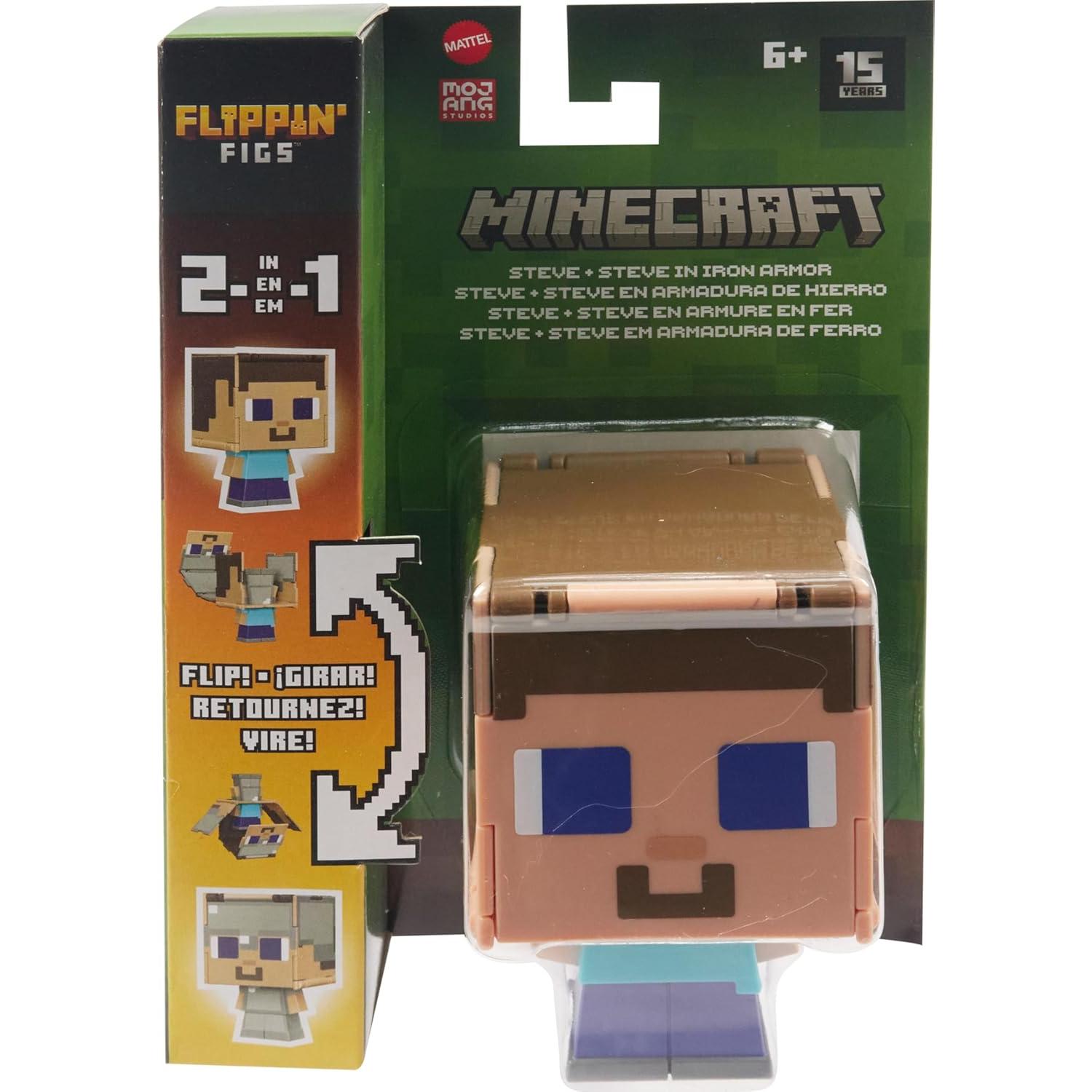 Figuras Coleccionables Flippin' Figs Mattel Minecraft 3.75"