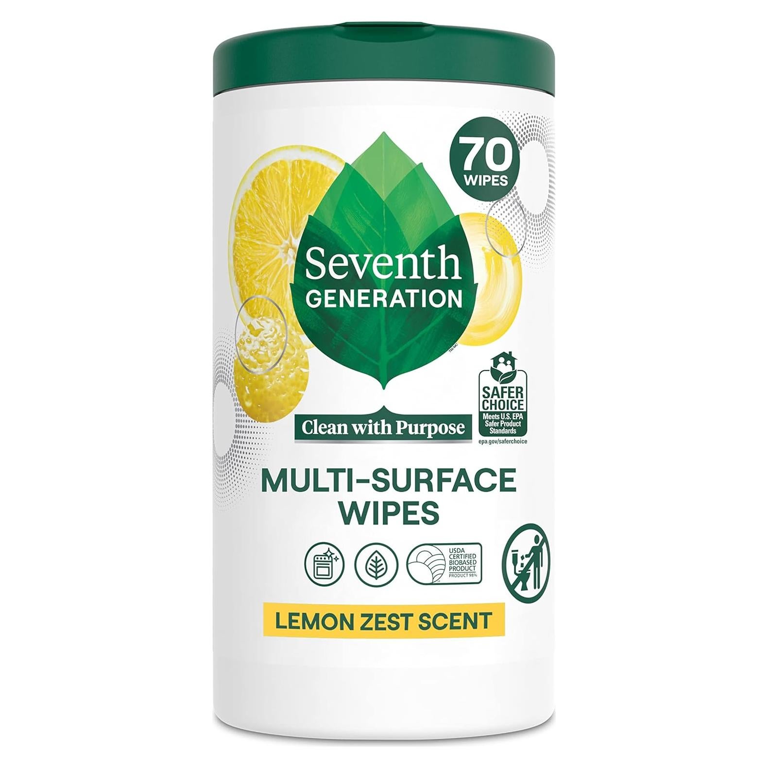 Toallitas de limpieza multiusos Seventh Generation 70 unidades