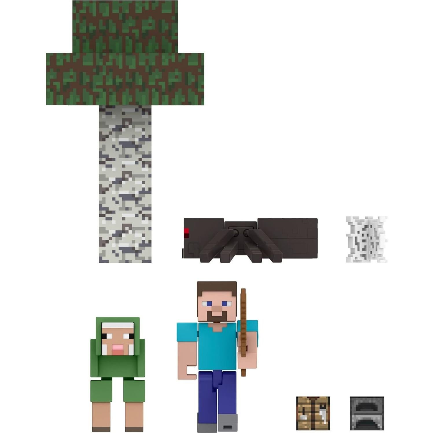 Paquete de Aventura Noob Mattel Minecraft Overworld con Figuras