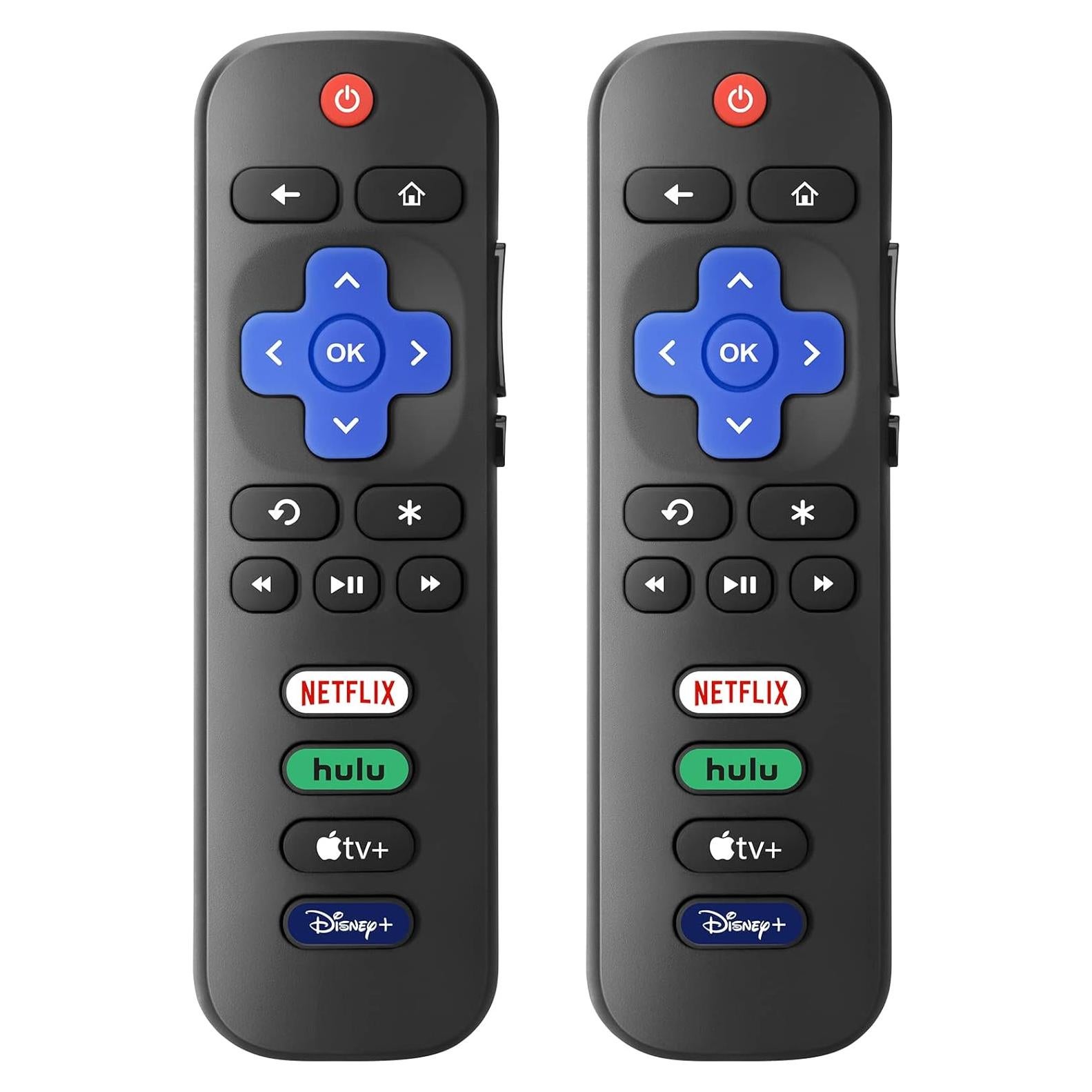 Pack de 2 Controles Remotos LOUTOC para Roku TV - Compatible TCL, Hisense