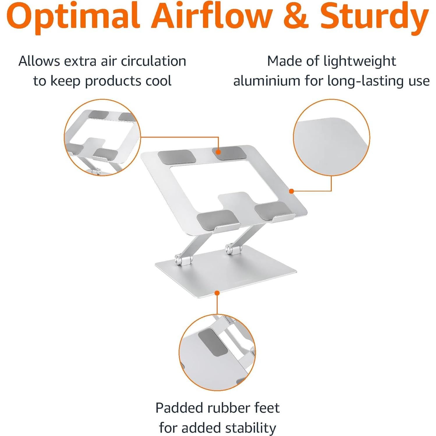 Soporte Ergonómico para Laptop Amazon Basics Ajustable 25.4 cm