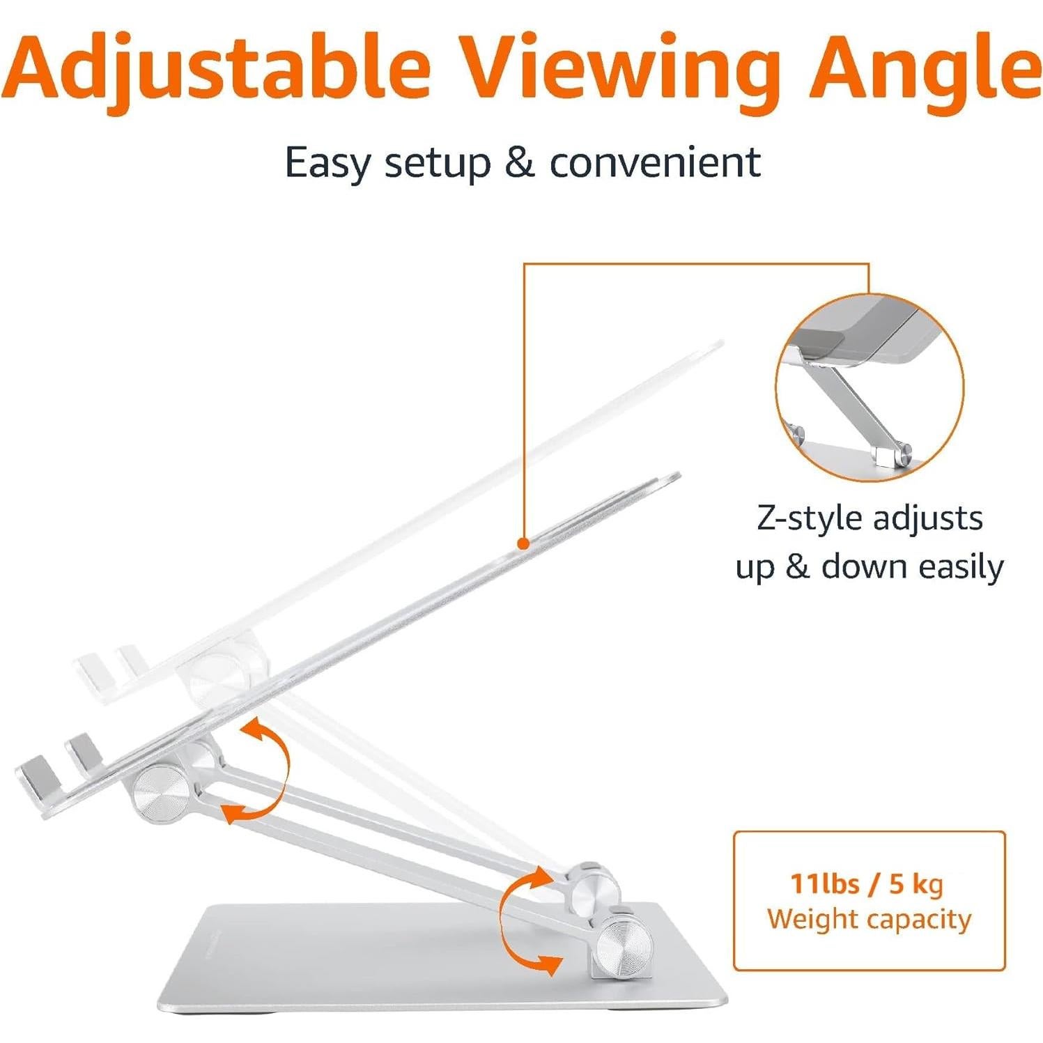 Soporte Ergonómico para Laptop Amazon Basics Ajustable 25.4 cm