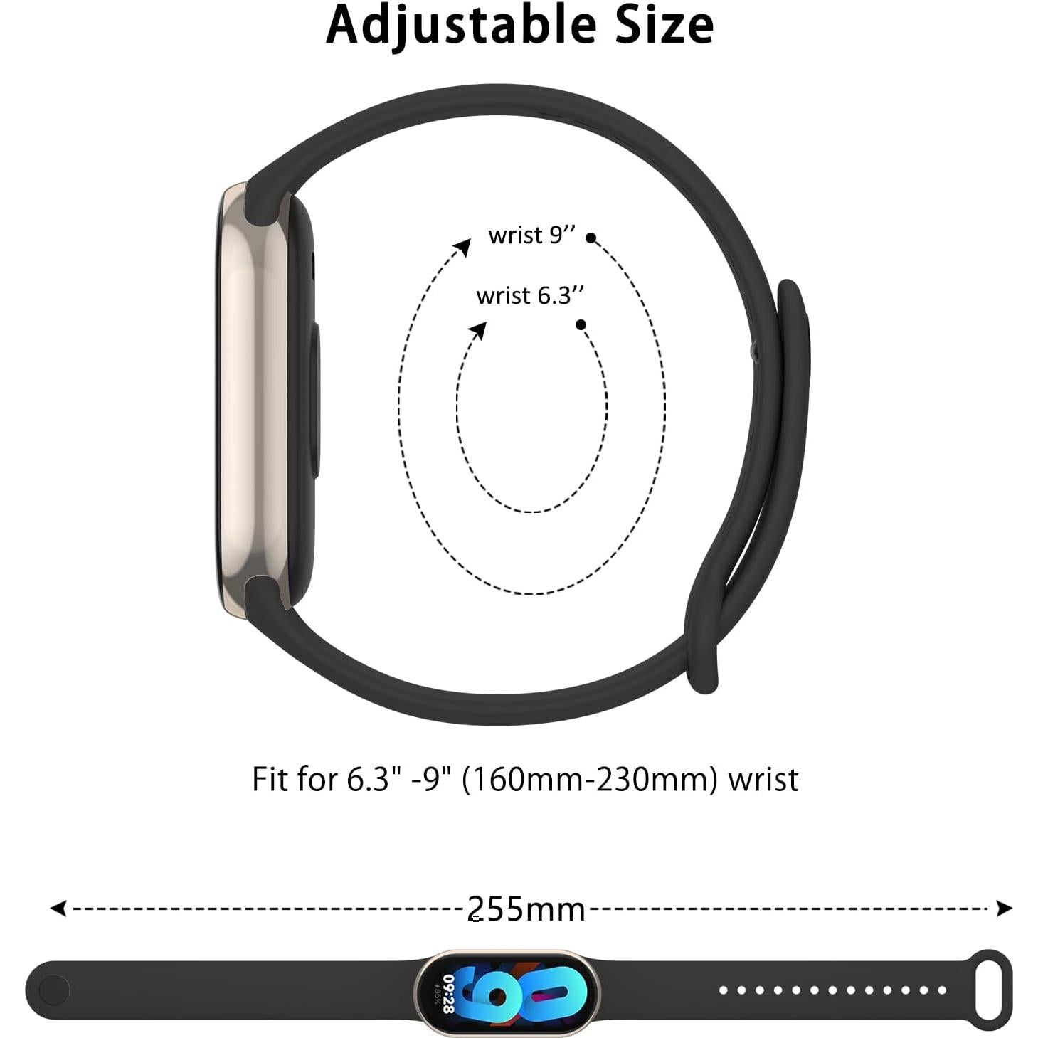 Meliya Correas de Silicona para Xiaomi Smart Band 9/8 - 3 Pzas