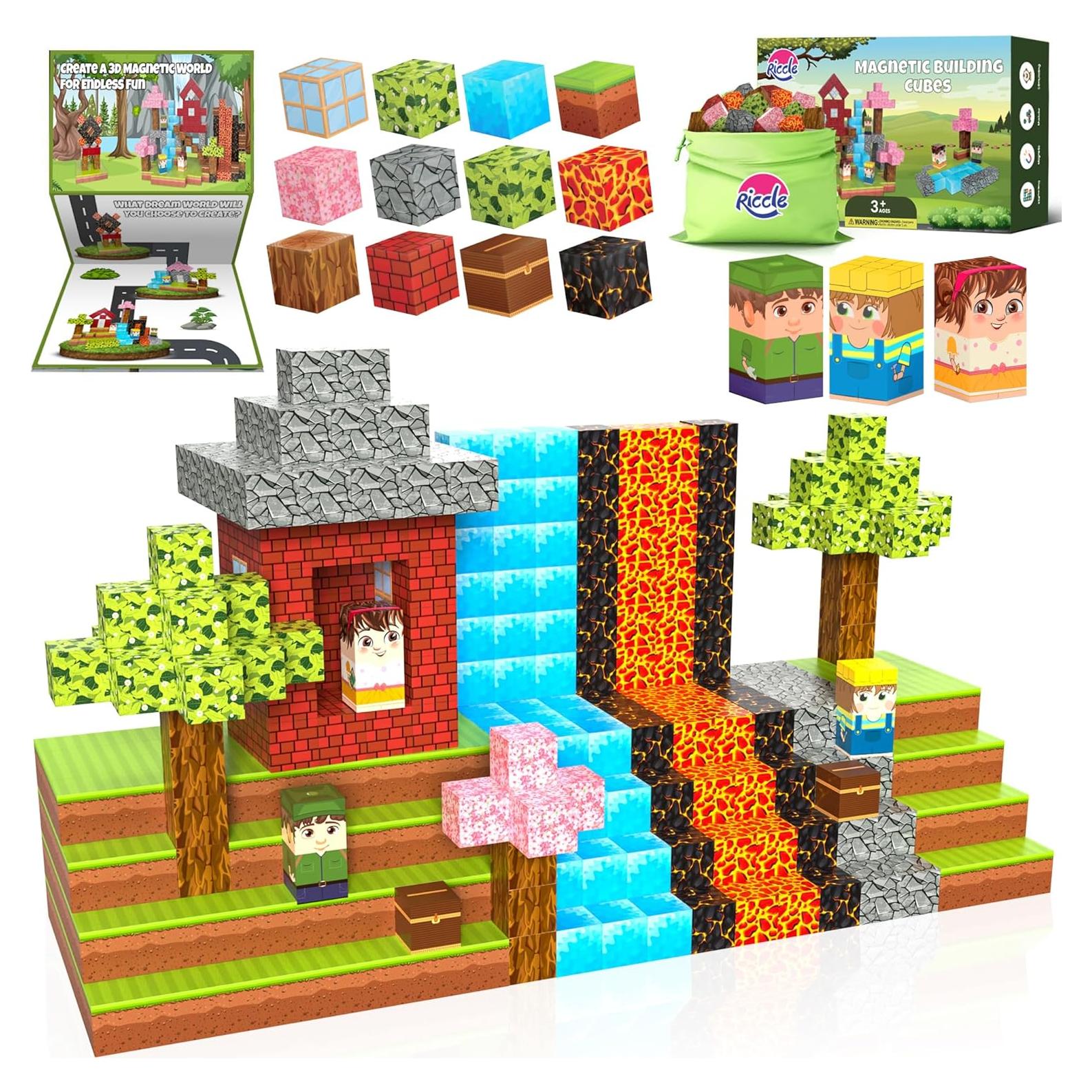 Bloques Magnéticos Riccle 60 Piezas 2.29 cm Juguetes Educativos