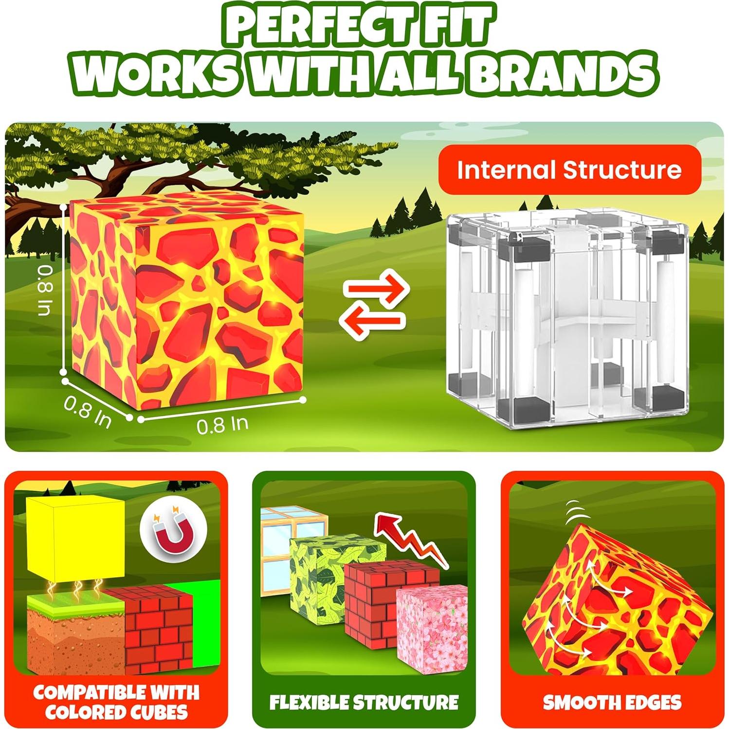 Bloques Magnéticos Riccle 60 Piezas 2.29 cm Juguetes Educativos