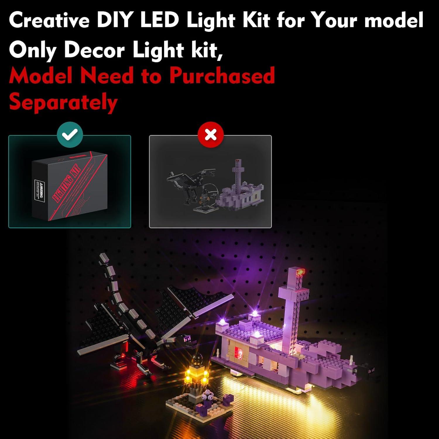 Kit de Luz LED LocoLee para LEGO 21264 Dragón Ender y Barco