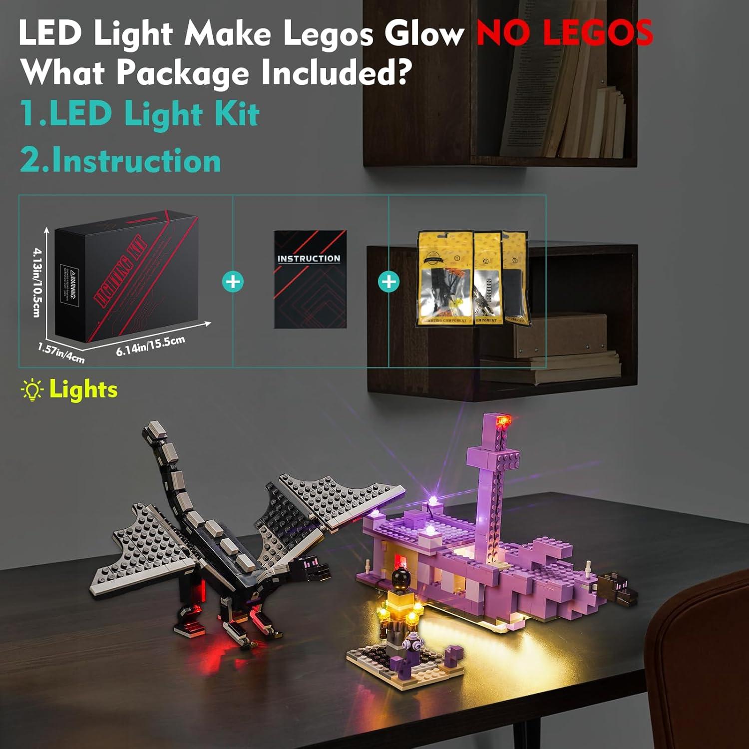 Kit de Luz LED LocoLee para LEGO 21264 Dragón Ender y Barco