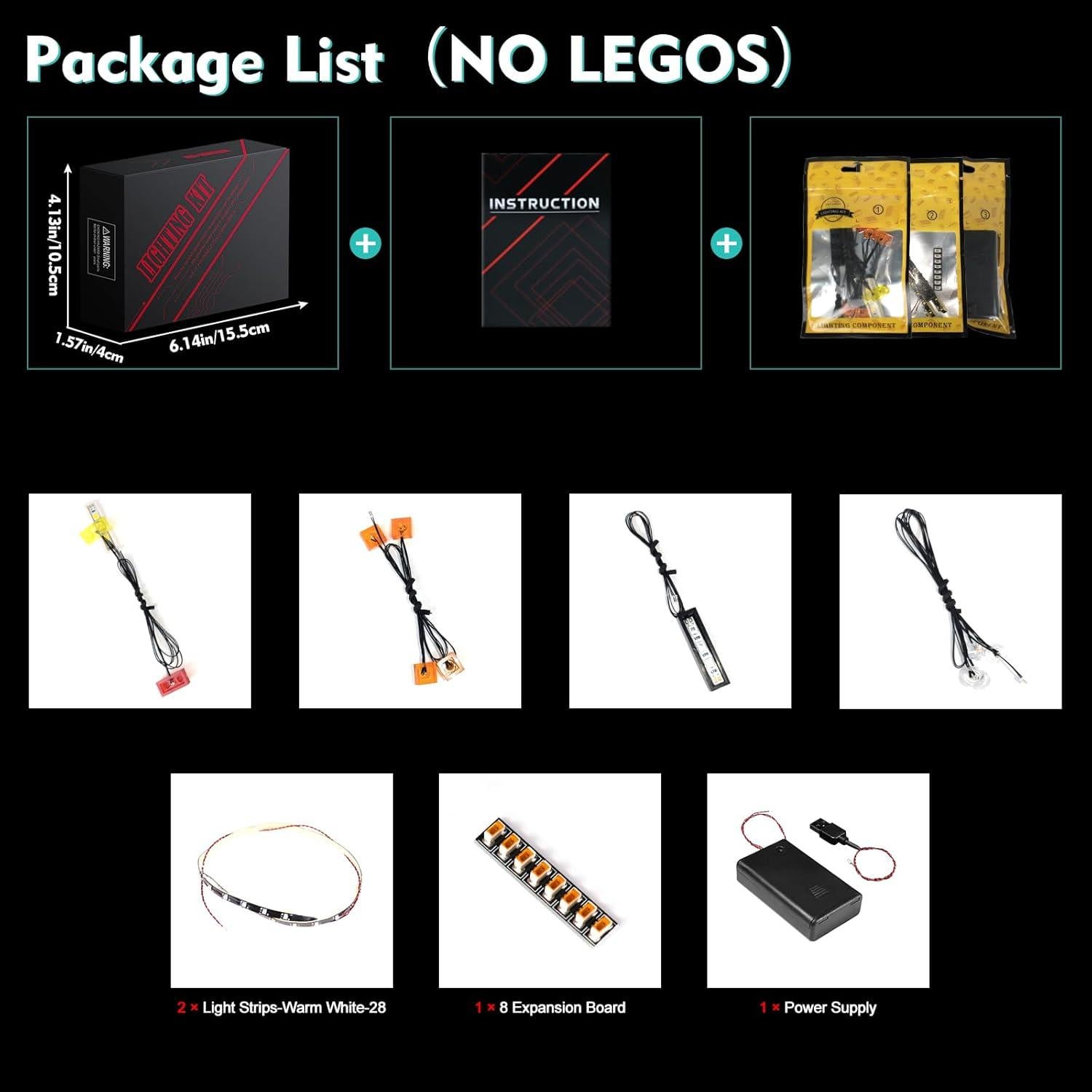 Kit de Luz LED LocoLee para LEGO 21264 Dragón Ender y Barco