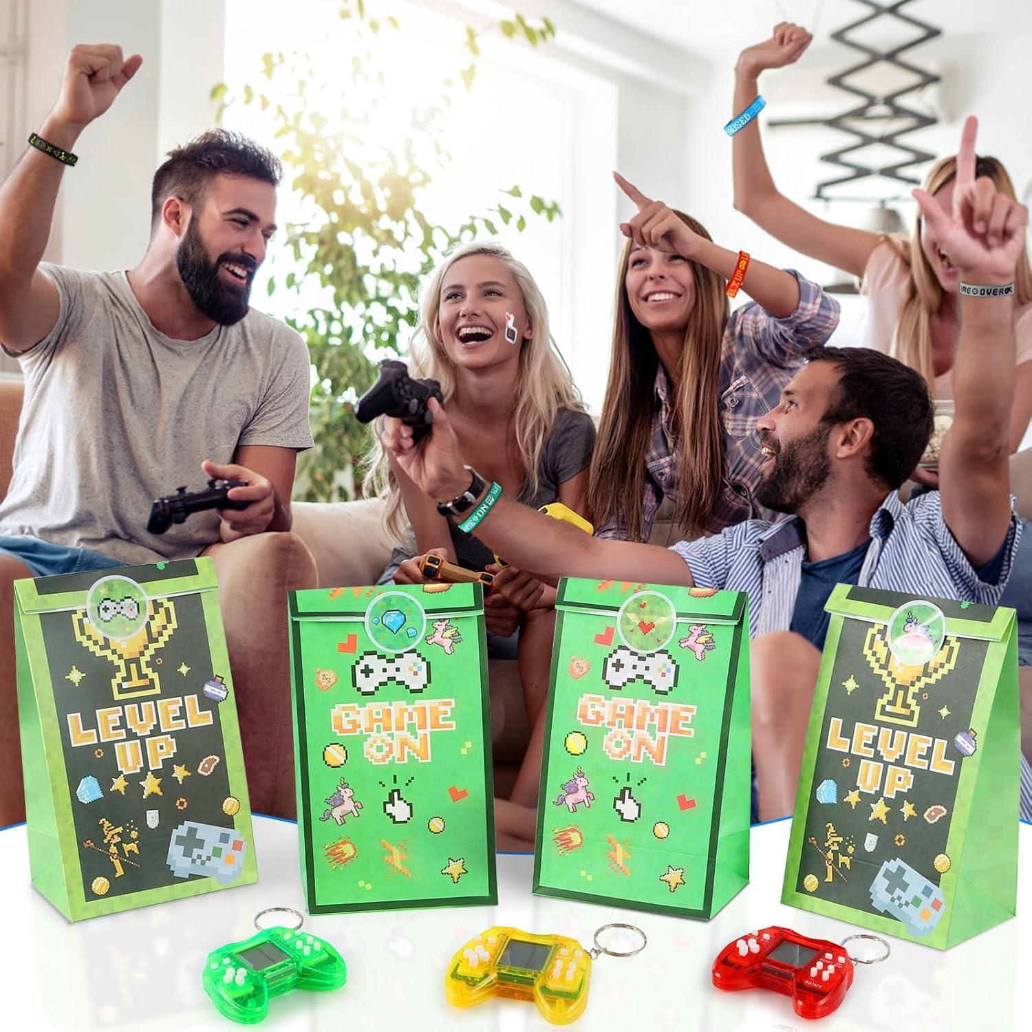 Kit de Fiesta de Videojuegos LiYiQ 122 Piezas - Llavero, Pulseras, Stickers
