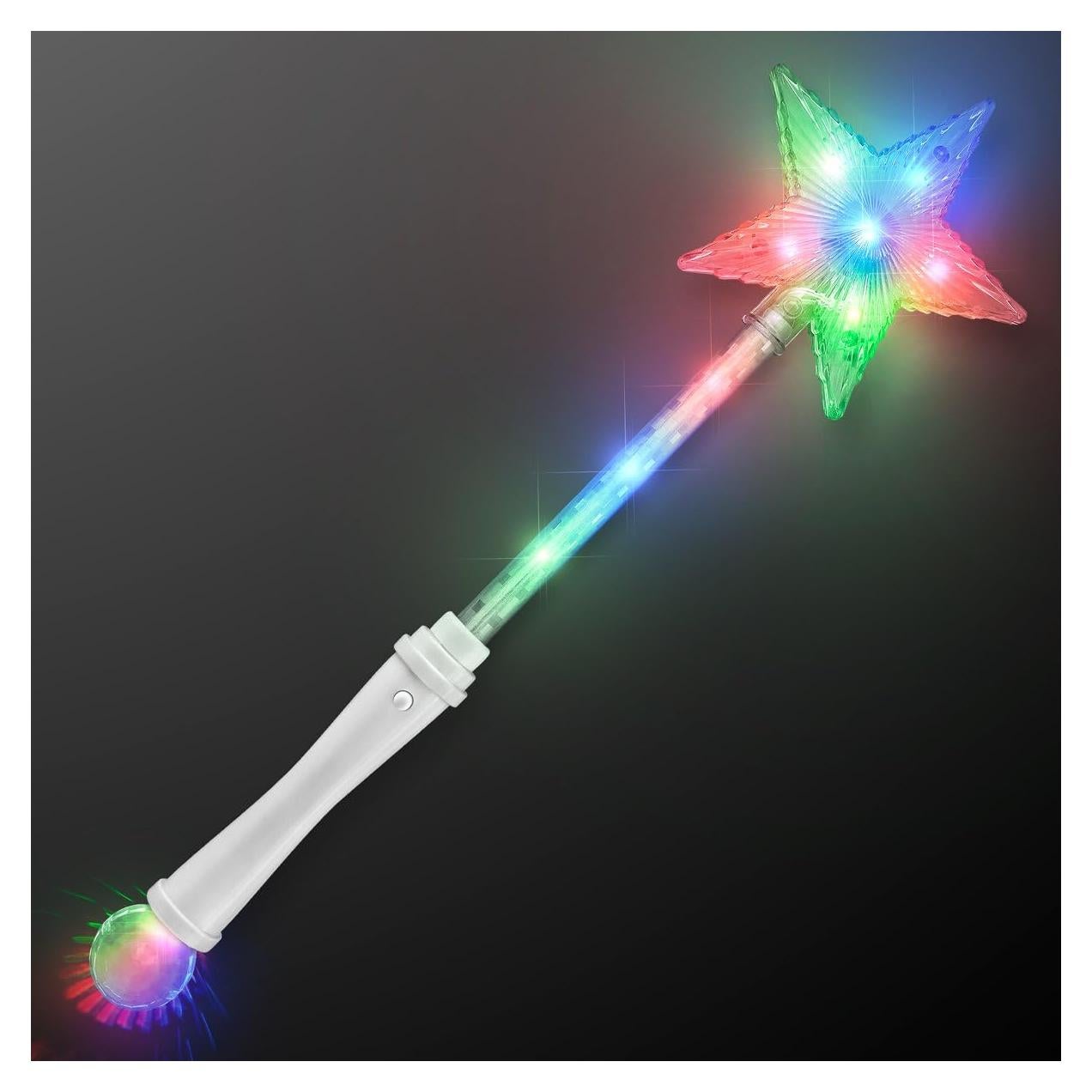 Varita LED Princesa Super Estrella Blanca 38.1 cm - FlashingBlinkyLights