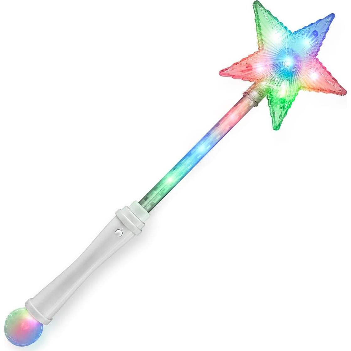 Varita LED Princesa Super Estrella Blanca 38.1 cm - FlashingBlinkyLights