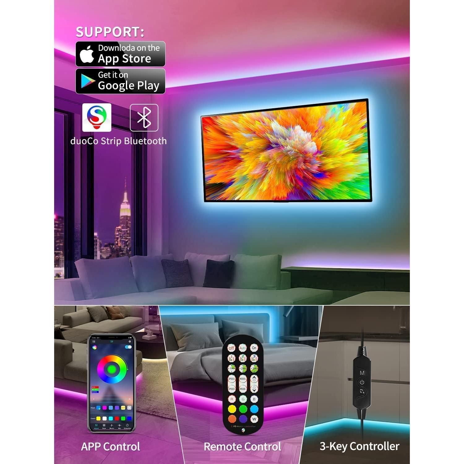 Luces LED Daymeet 5m para TV 45-85" RGB con control remoto