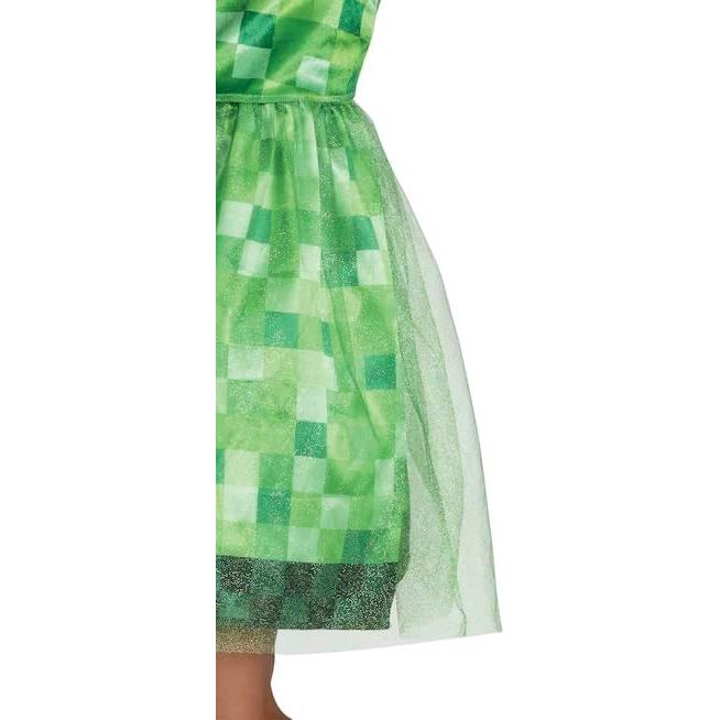 Disfraz de vestido Creeper Minecraft para niñas - Talla 4-6x