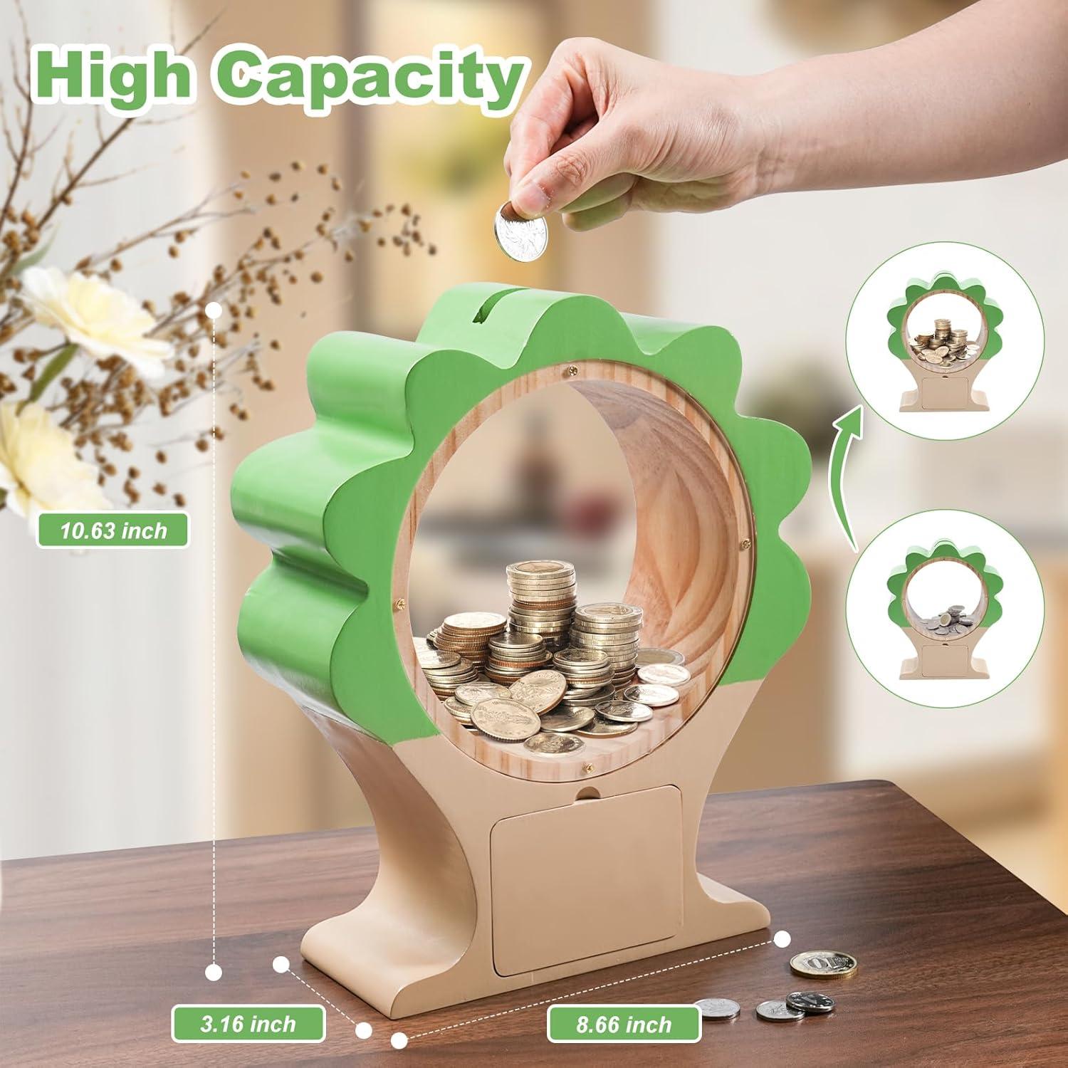 Hucha de Madera MUUYOOME en Forma de Árbol 22x8.1x27 cm