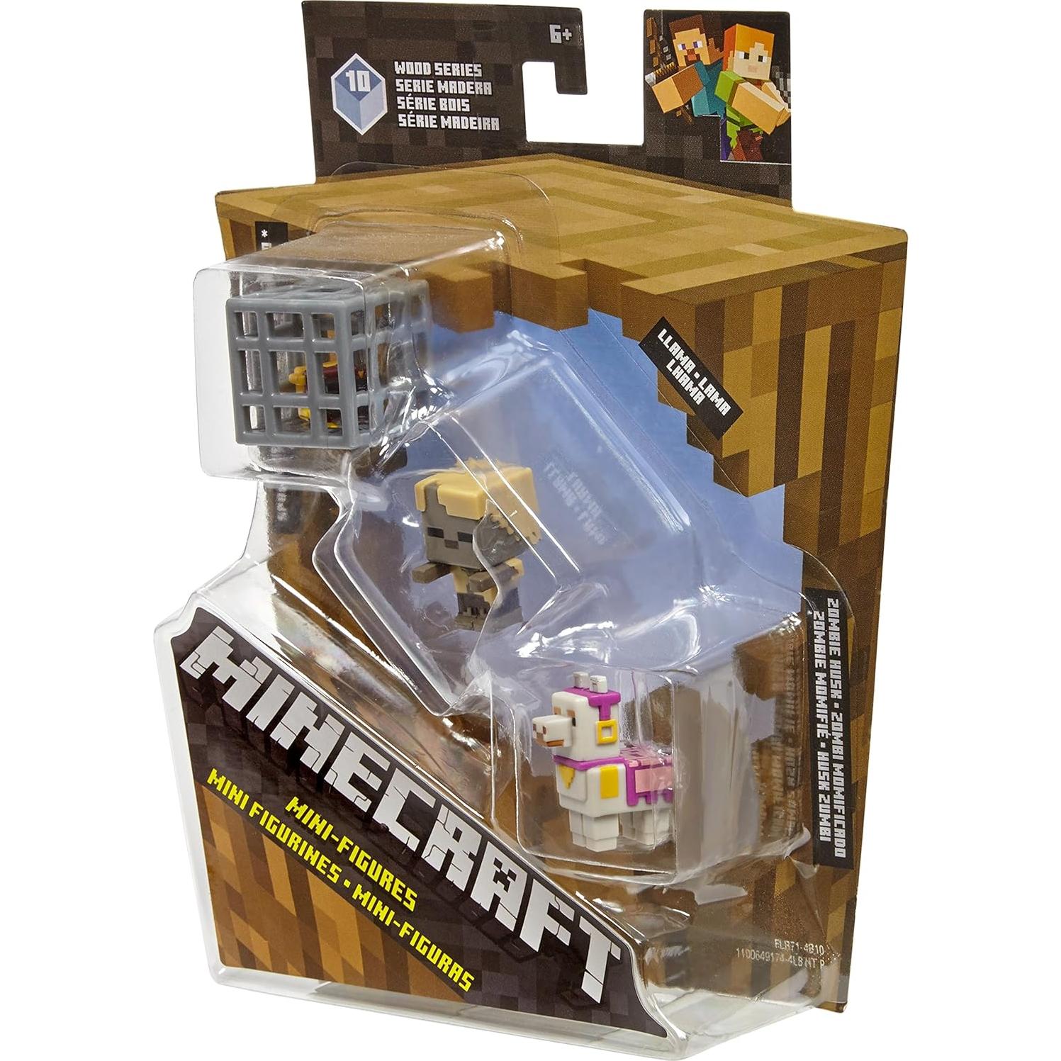 Paquete de 3 Mini Figuras Minecraft Mattel - Esqueleto, Golem y Jockey