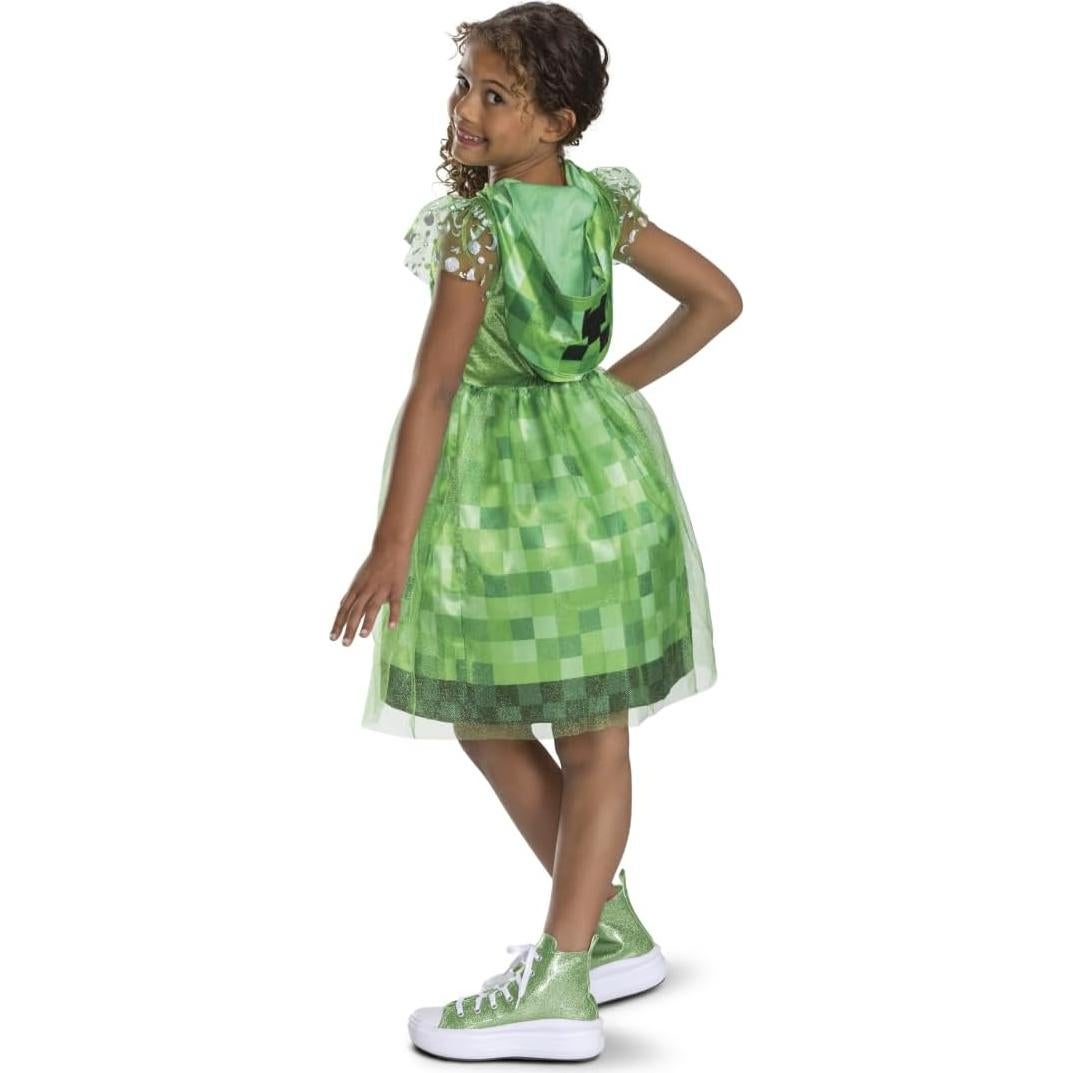 Disfraz de vestido Creeper Minecraft para niñas - Talla 7-8