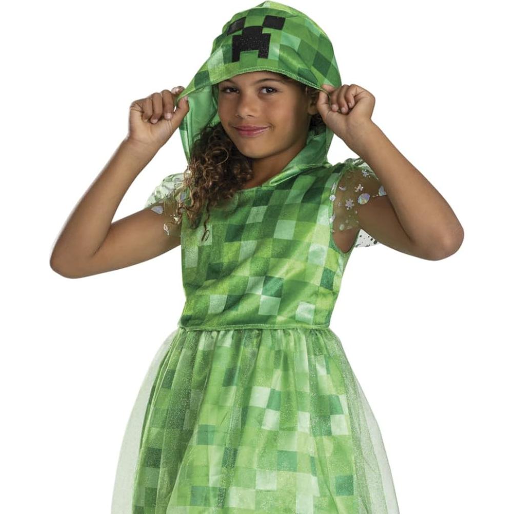 Disfraz de vestido Creeper Minecraft para niñas - Talla 7-8