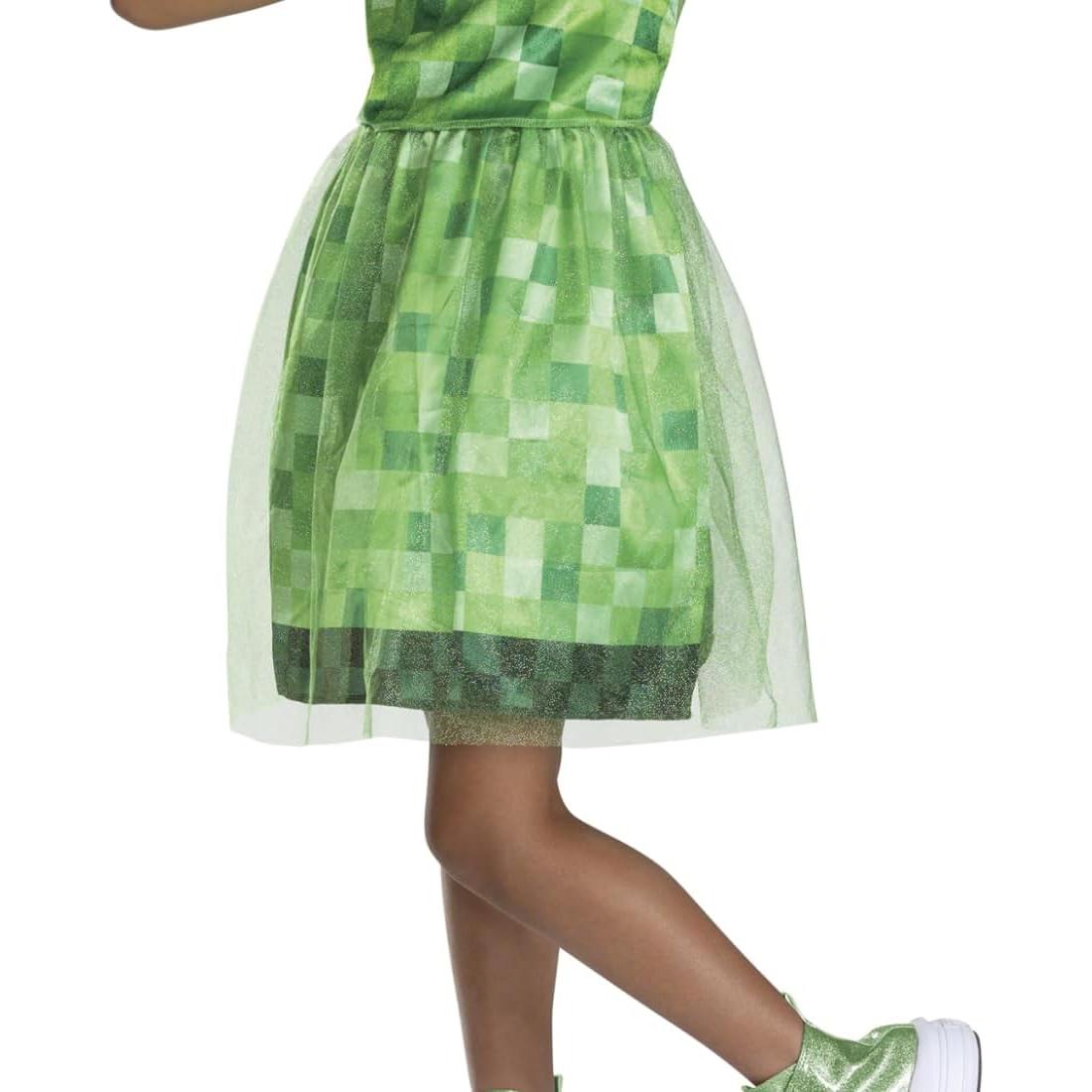 Disfraz de vestido Creeper Minecraft para niñas - Talla 7-8