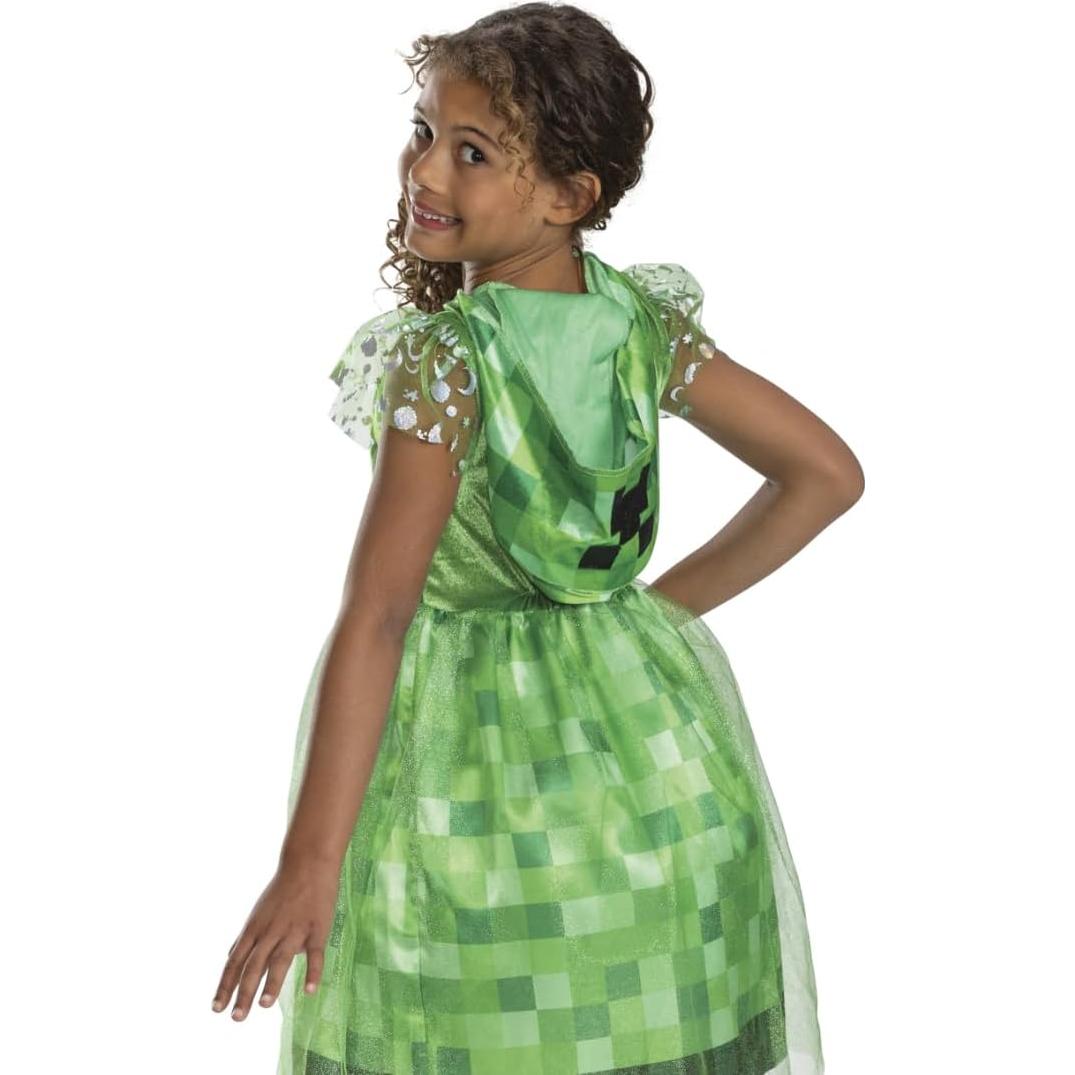 Disfraz de vestido Creeper Minecraft para niñas - Talla 7-8