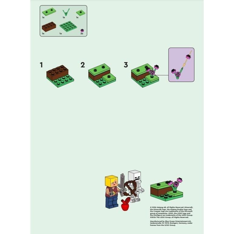 LEGO Minecraft Minifigura Héroe y Esqueleto 5cm 6+