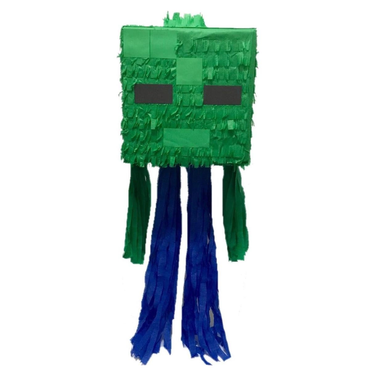 Piñata Cabeza de Cubo Minero Verde 25.4 cm APINATA4U