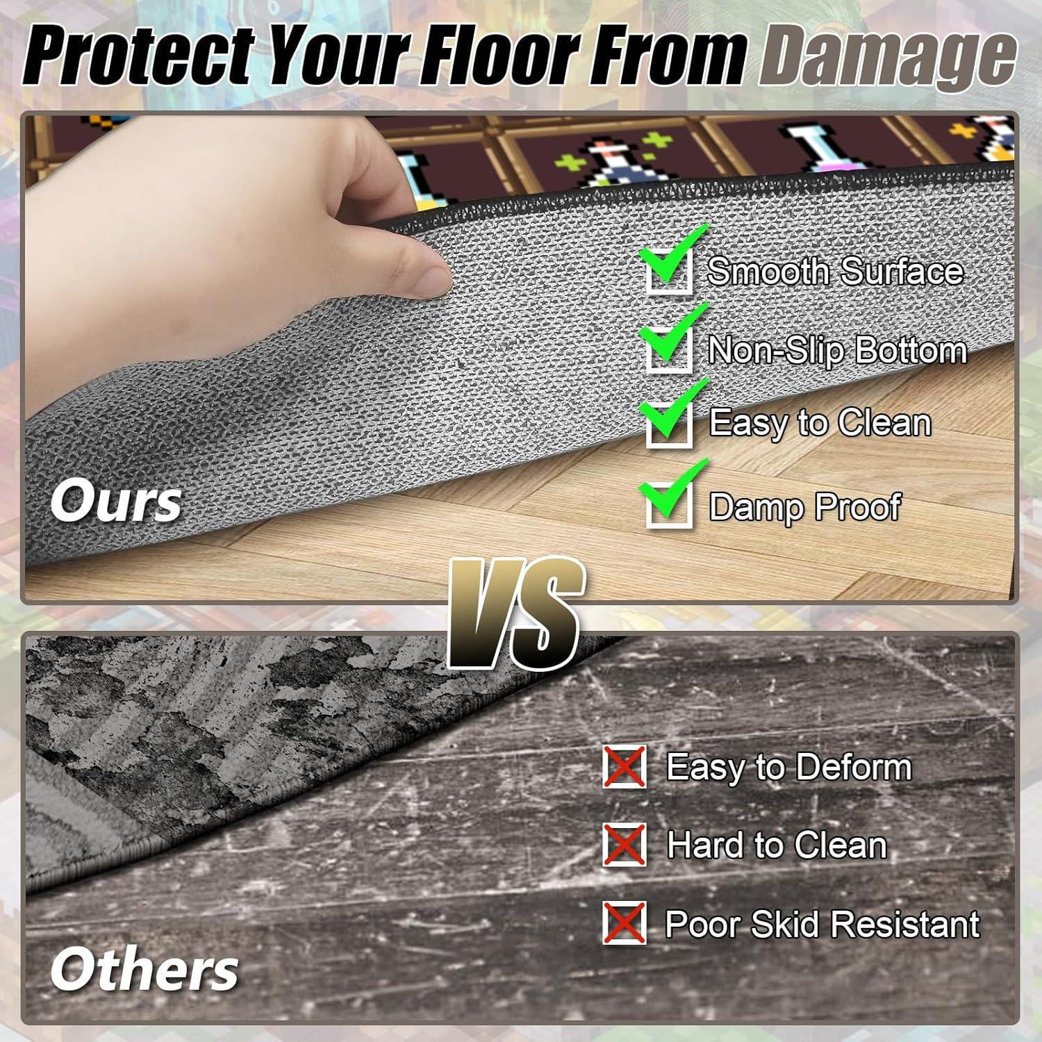 Alfombra de Juego Antideslizante DRVAKO 160x120 cm Pixel Armas