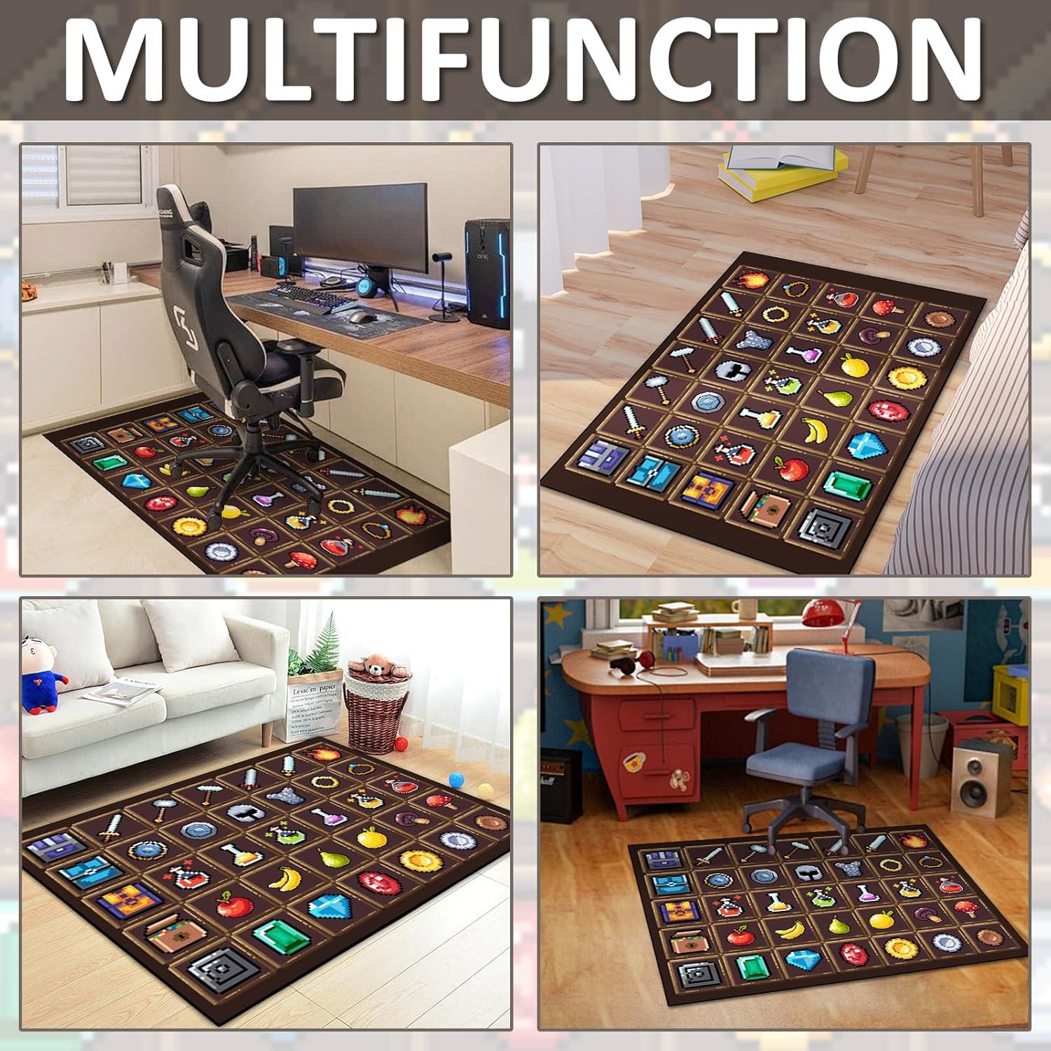 Alfombra de Juego Antideslizante DRVAKO 160x120 cm Pixel Armas