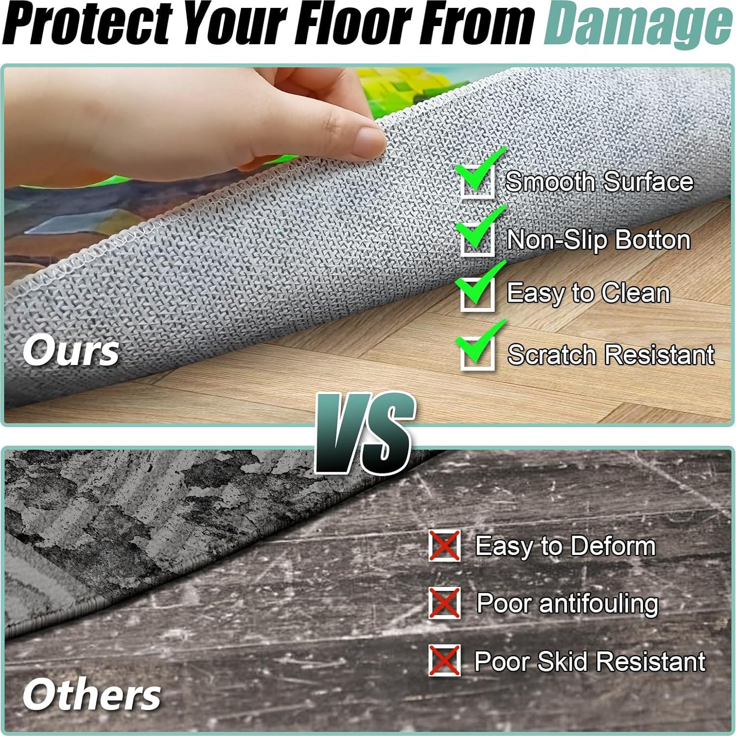 Alfombra de Juego DRVAKO 200x150 cm Antideslizante Pixel