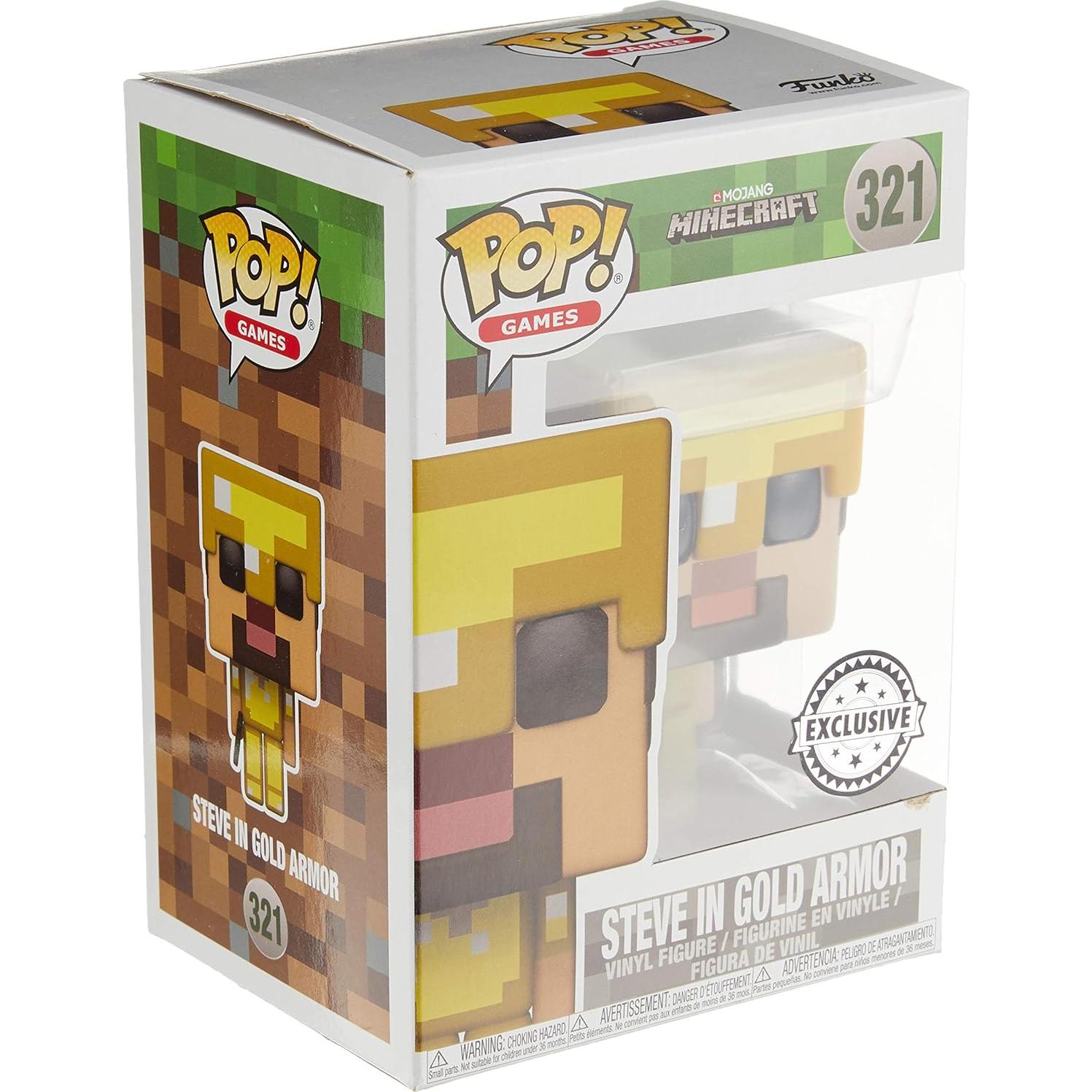 Figura de Vinilo Steve en Armadura Dorada Minecraft Pop! #321
