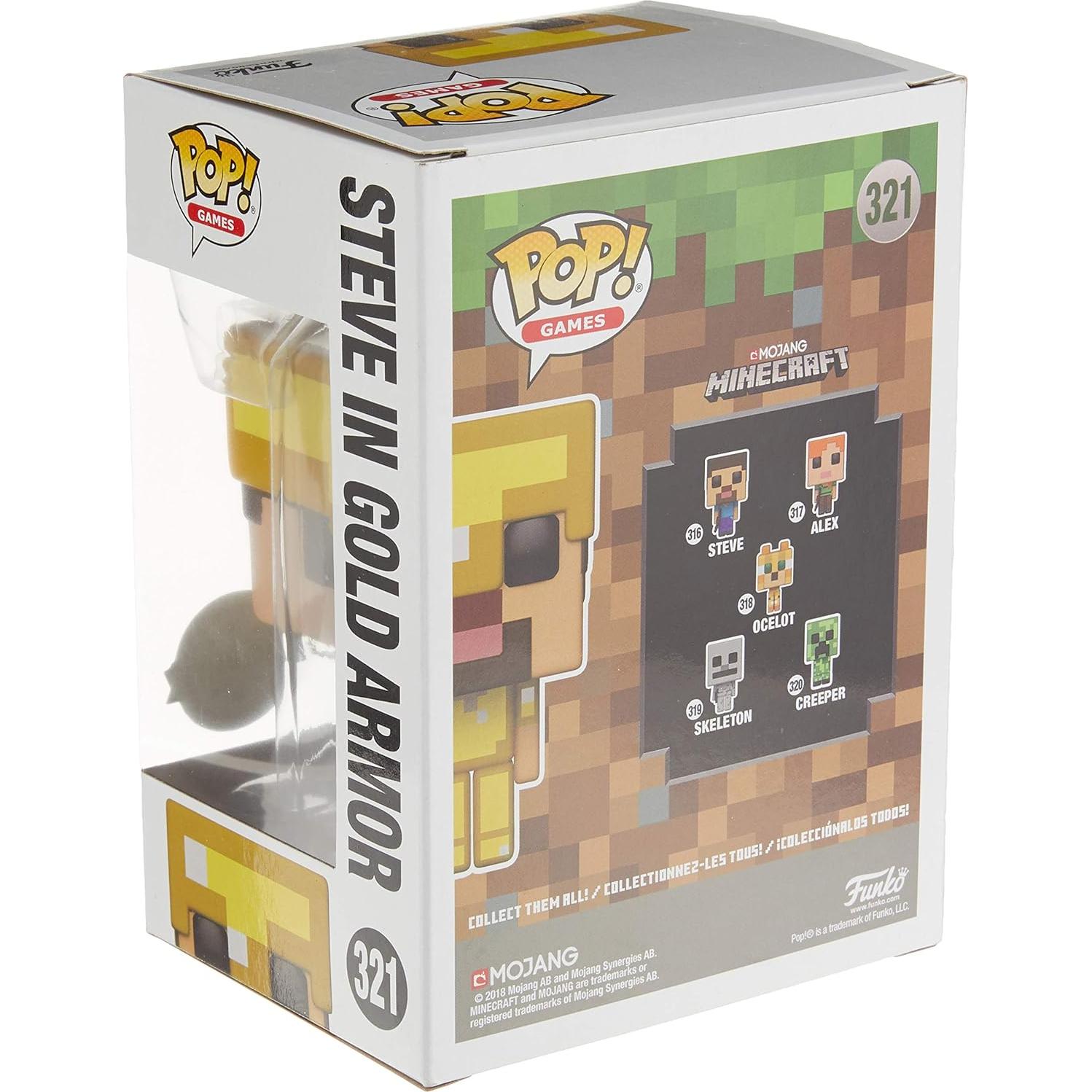 Figura de Vinilo Steve en Armadura Dorada Minecraft Pop! #321