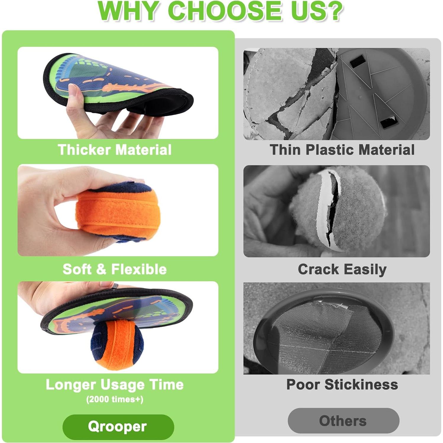 Juego de Lanzar y Atrapar Pelota Qrooper 4 Palas 4 Pelotas